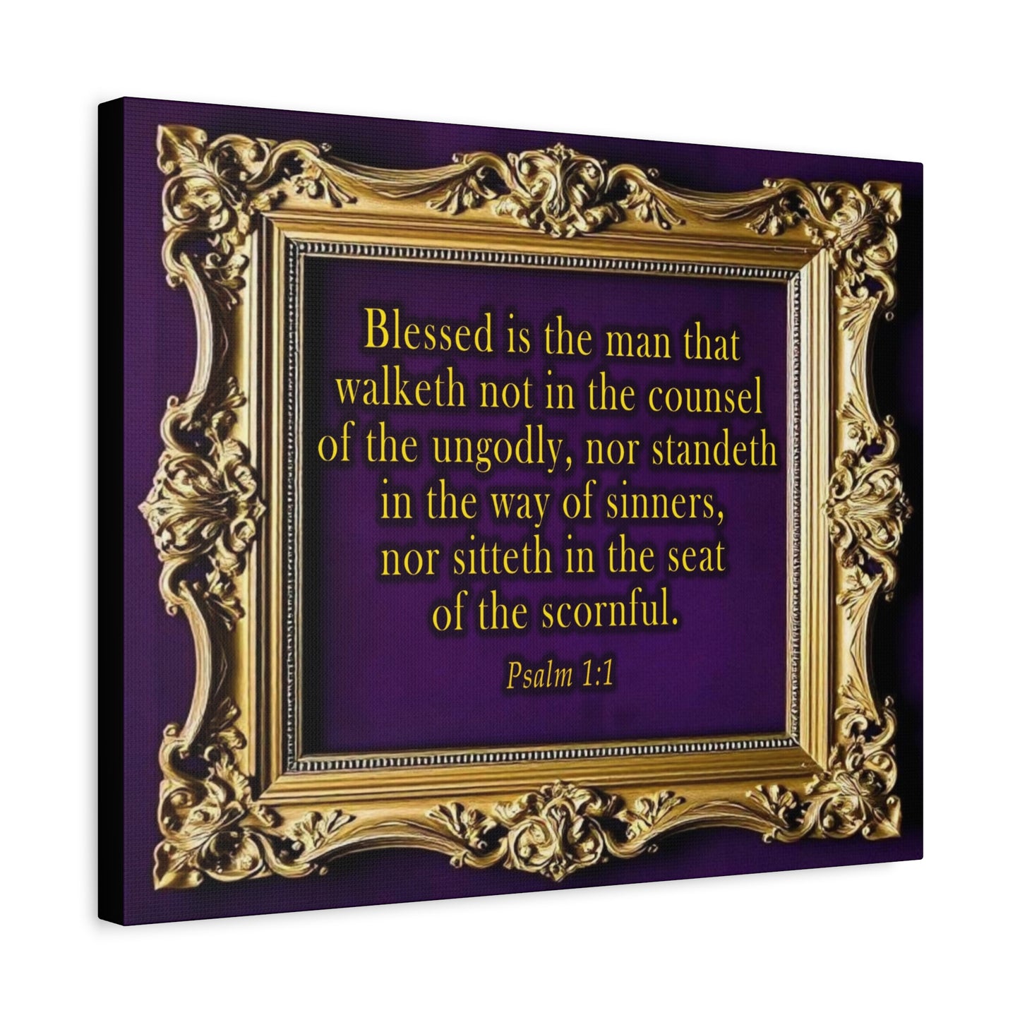 Scripture Walls Psalm 1:1 KJV Bible Verse Canvas Christian Wall Art Ready to Hang Unframed