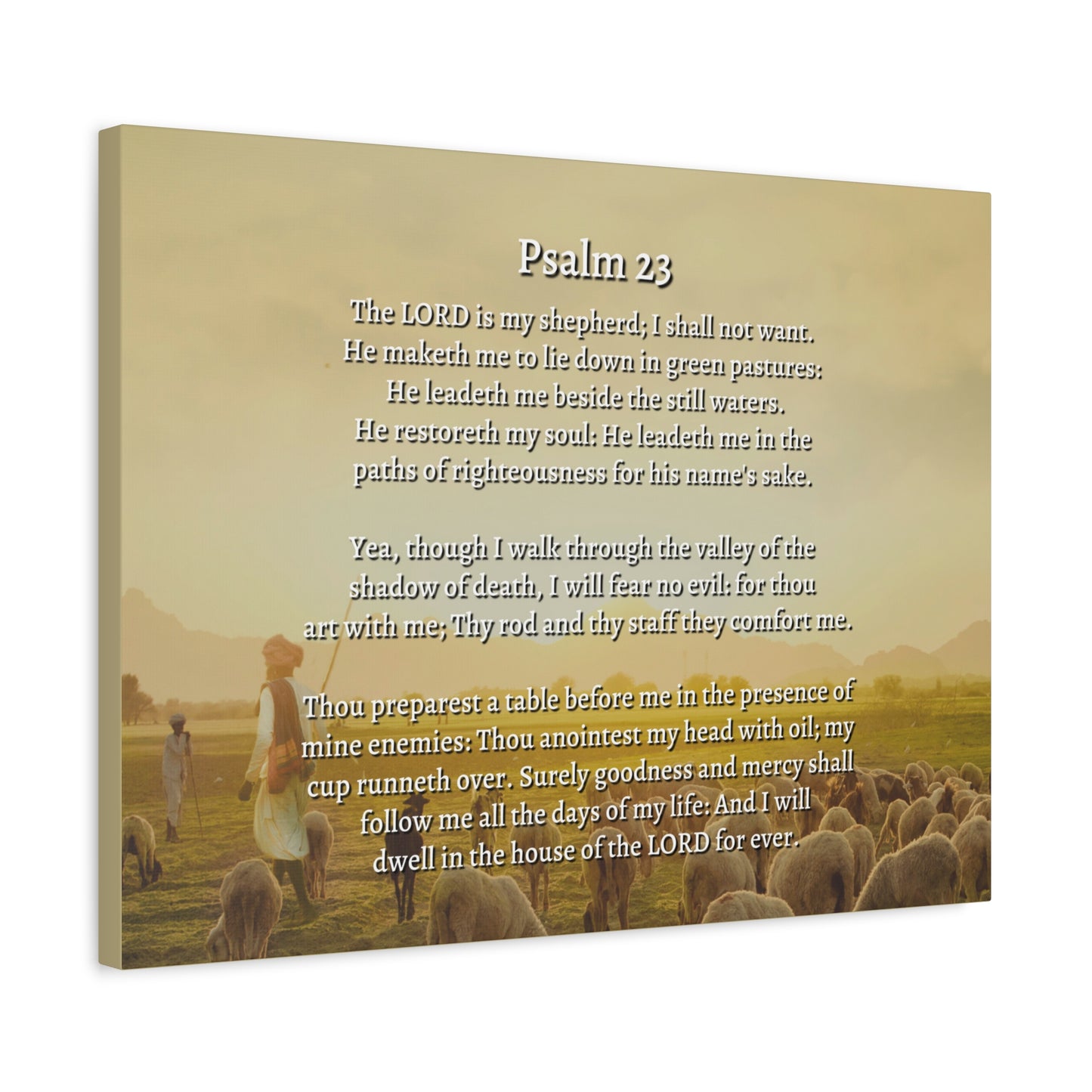 Scripture Walls Lord Is My Shepherd Herding Psalm 23 Bible Verse Canvas Christian Wall Art Ready to Hang