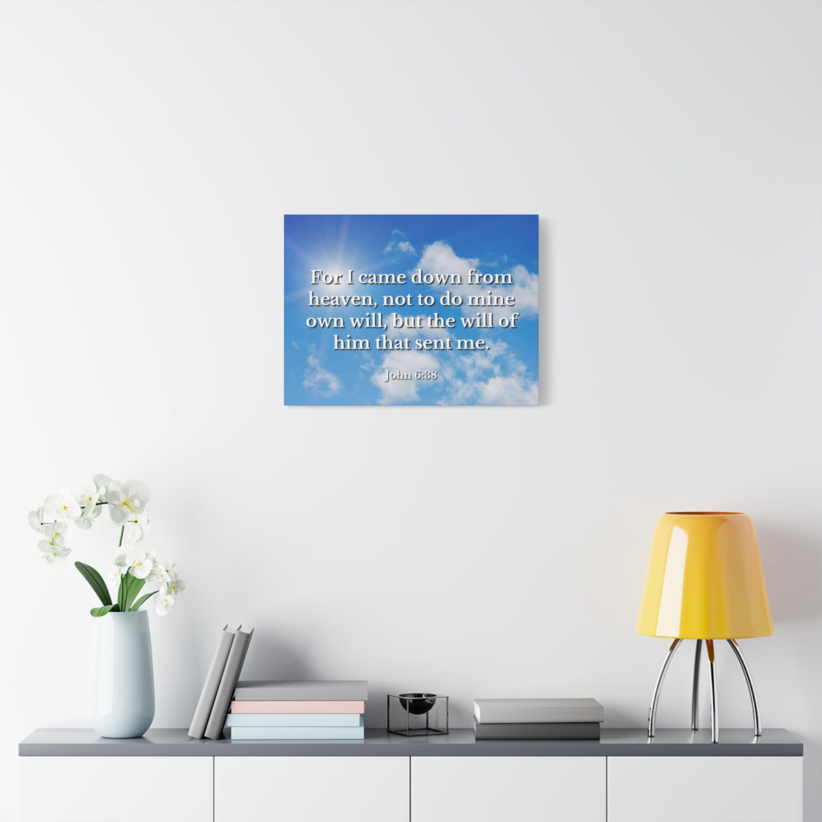 Scripture Canvas Will Of Him John 6:38 Christian Wall Art Bible Verse Print Ready to Hang