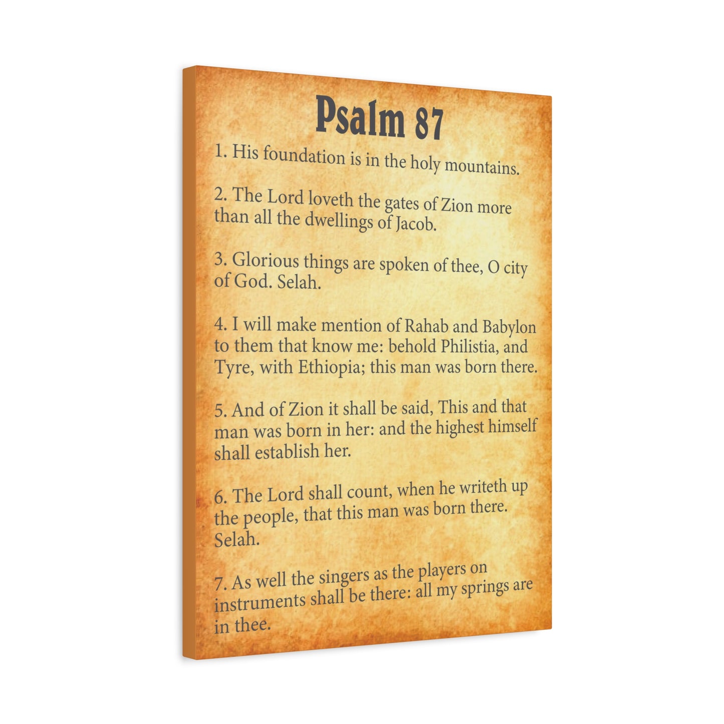 Scripture Walls Psalm 87 Gold Bible Chapter Canvas Christian Wall Art Ready to Hang