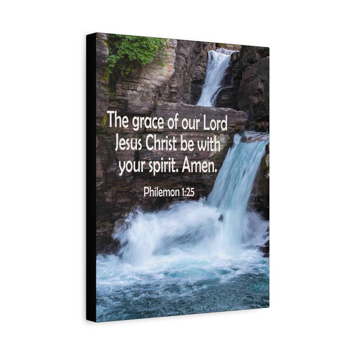 Scripture Canvas The Grace of Lord Philemon 1:25 Christian Wall Art Bible Verse Print Ready to Hang