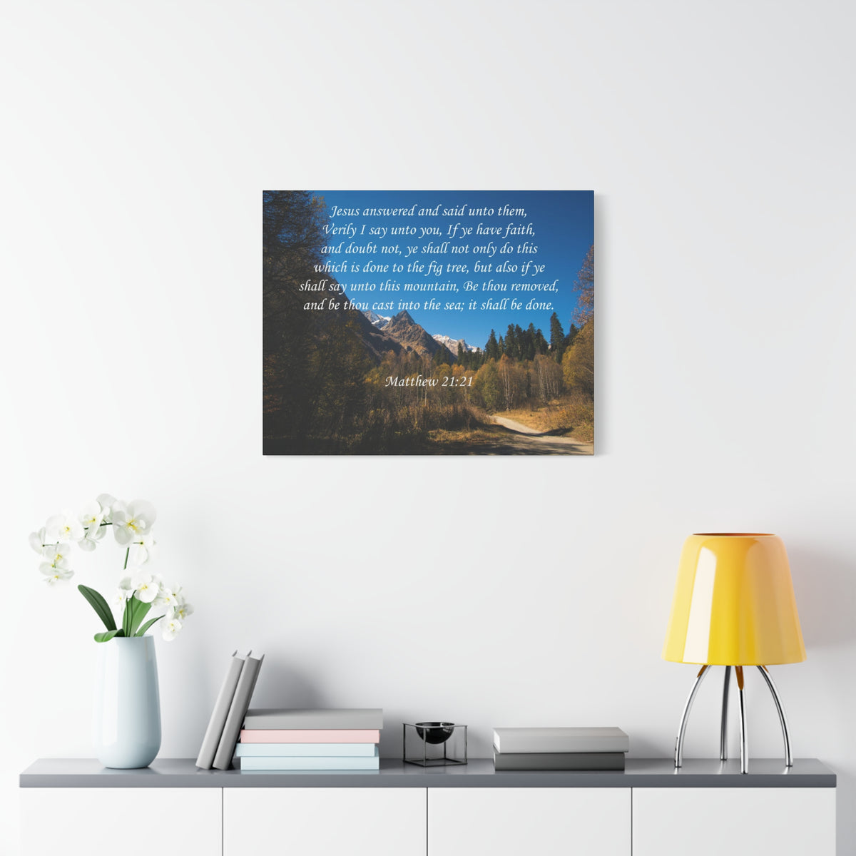 Scripture Canvas It Shall Be Done Matthew 21:21 Christian Wall Art Bible Verse Print Ready to Hang