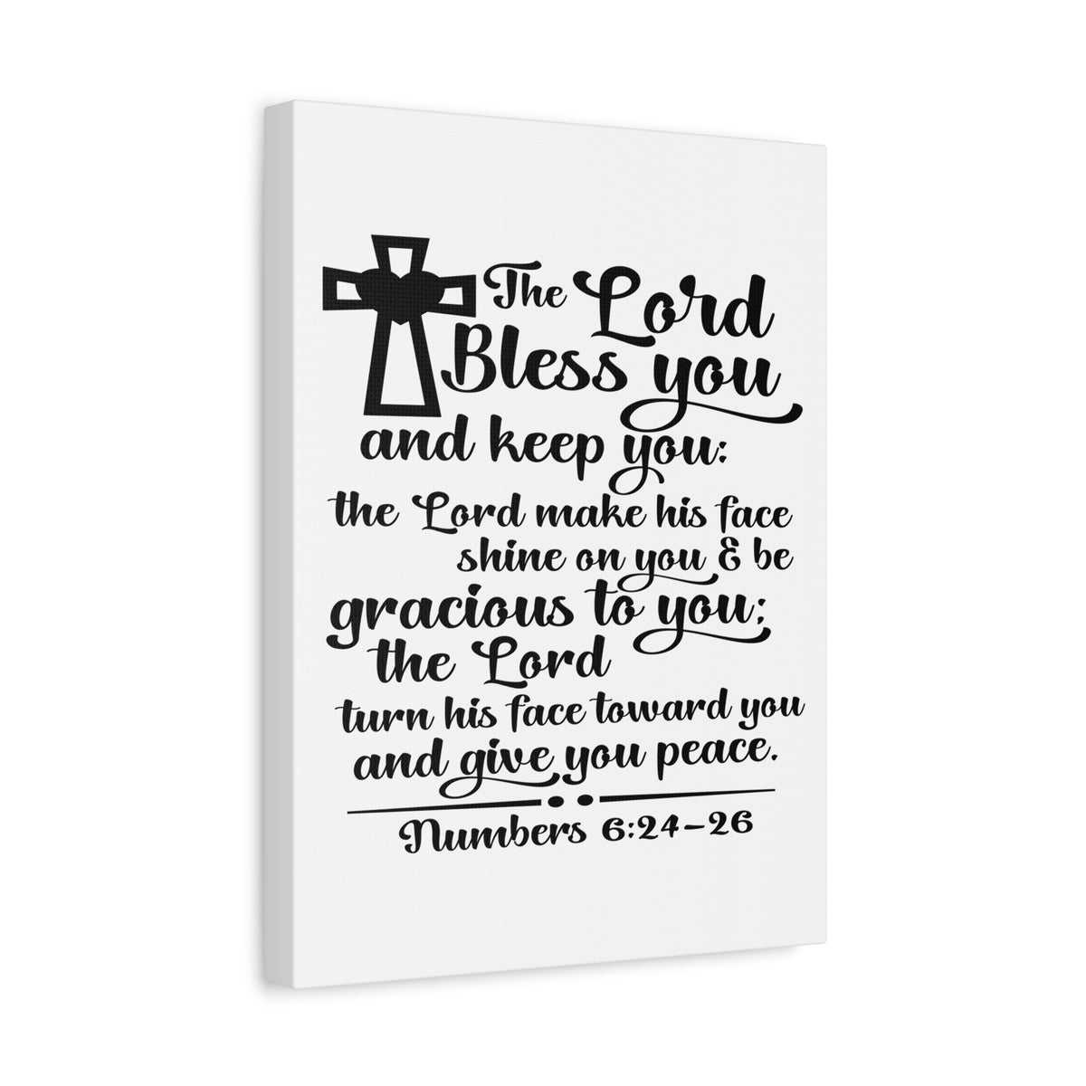 Scripture Canvas Lord Bless You Numbers 6:24-26 Christian Wall Art Bible Verse Print Ready to Hang
