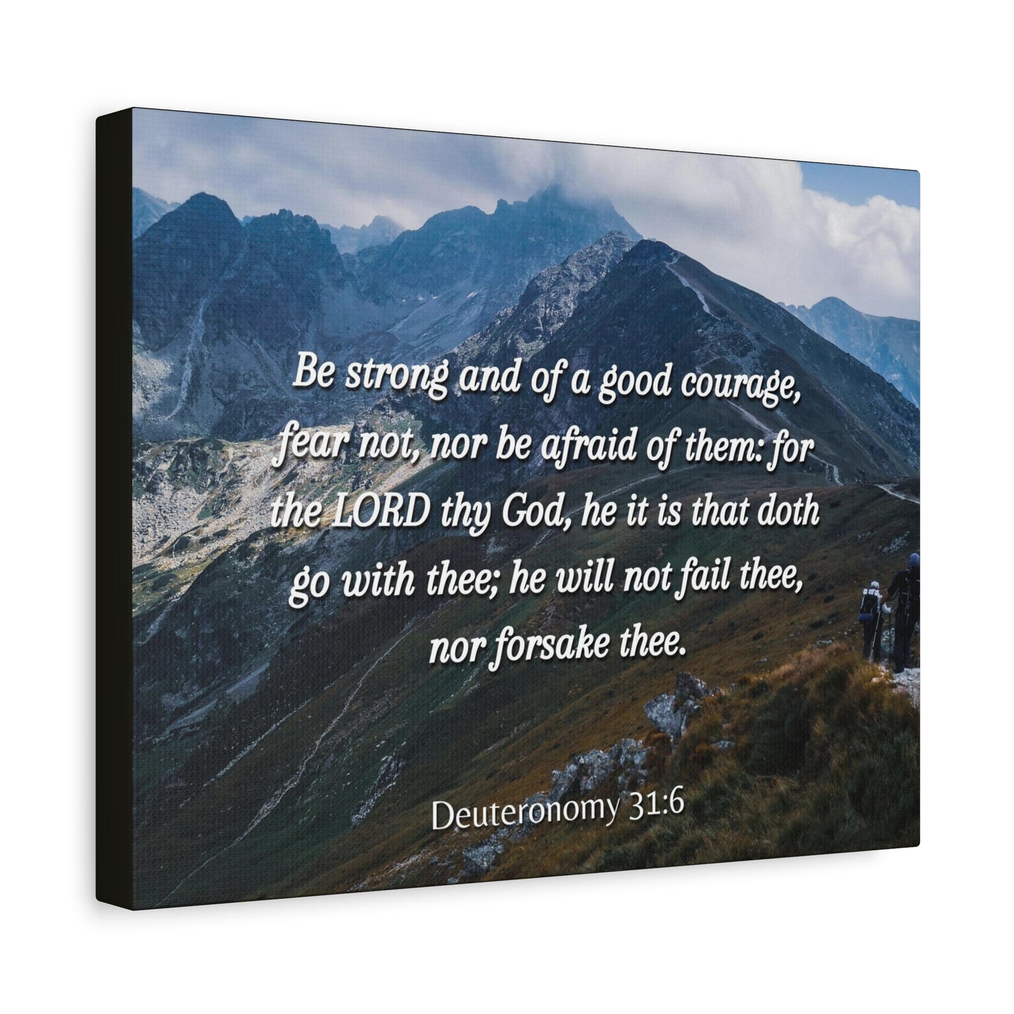 Scripture Canvas Good Courage Deuteronomy 31:6 Christian Wall Art Bible Verse Print Ready to Hang