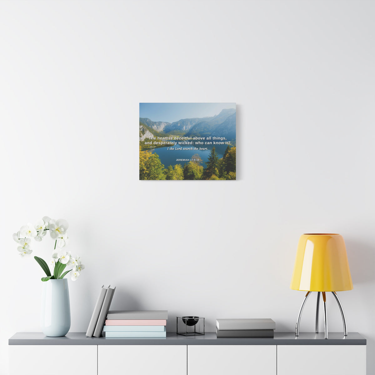 Scripture Canvas Above All Things Jeremiah 17:9 Christian Wall Art Bible Verse Print Ready to Hang