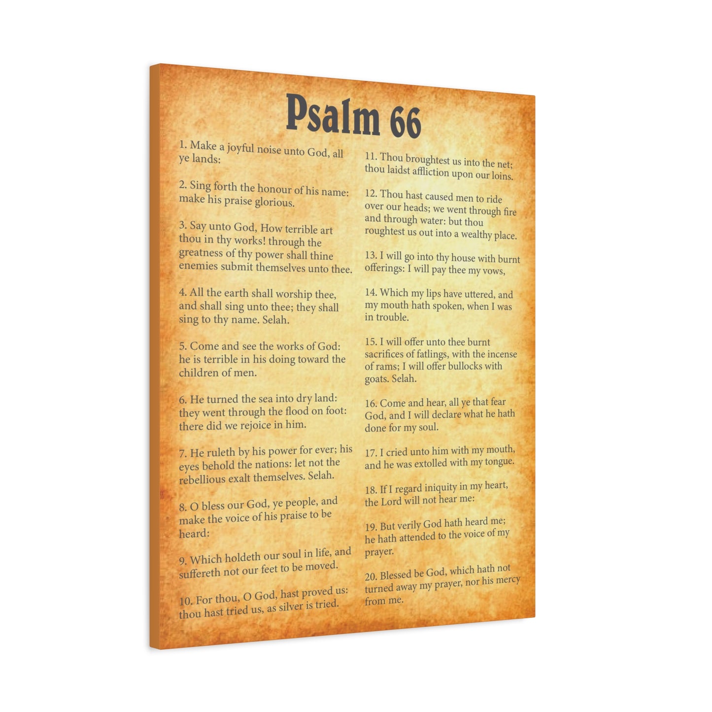 Scripture Walls Psalm 66 Gold Bible Chapter Canvas Christian Wall Art Ready to Hang