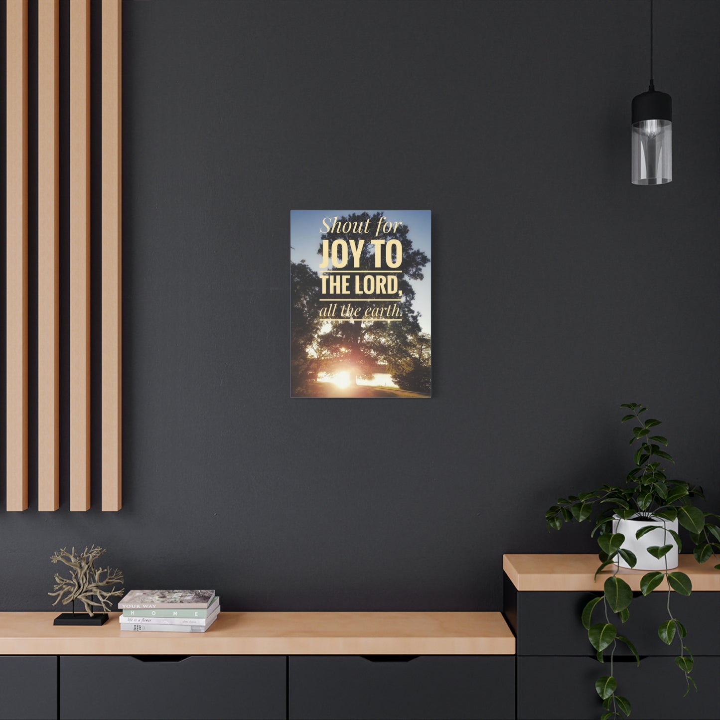 Scripture Canvas Joy To The Lord Psalms 100:1 Christian Wall Art Bible Verse Print Ready to Hang