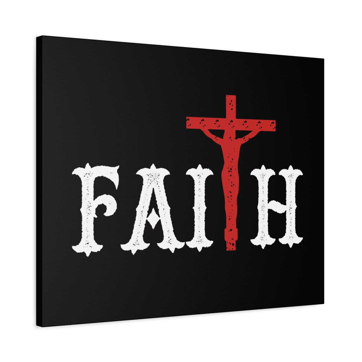 Scripture Canvas Faith Romans 10:17 Red Cross Christian Wall Art Bible Verse Print Ready to Hang