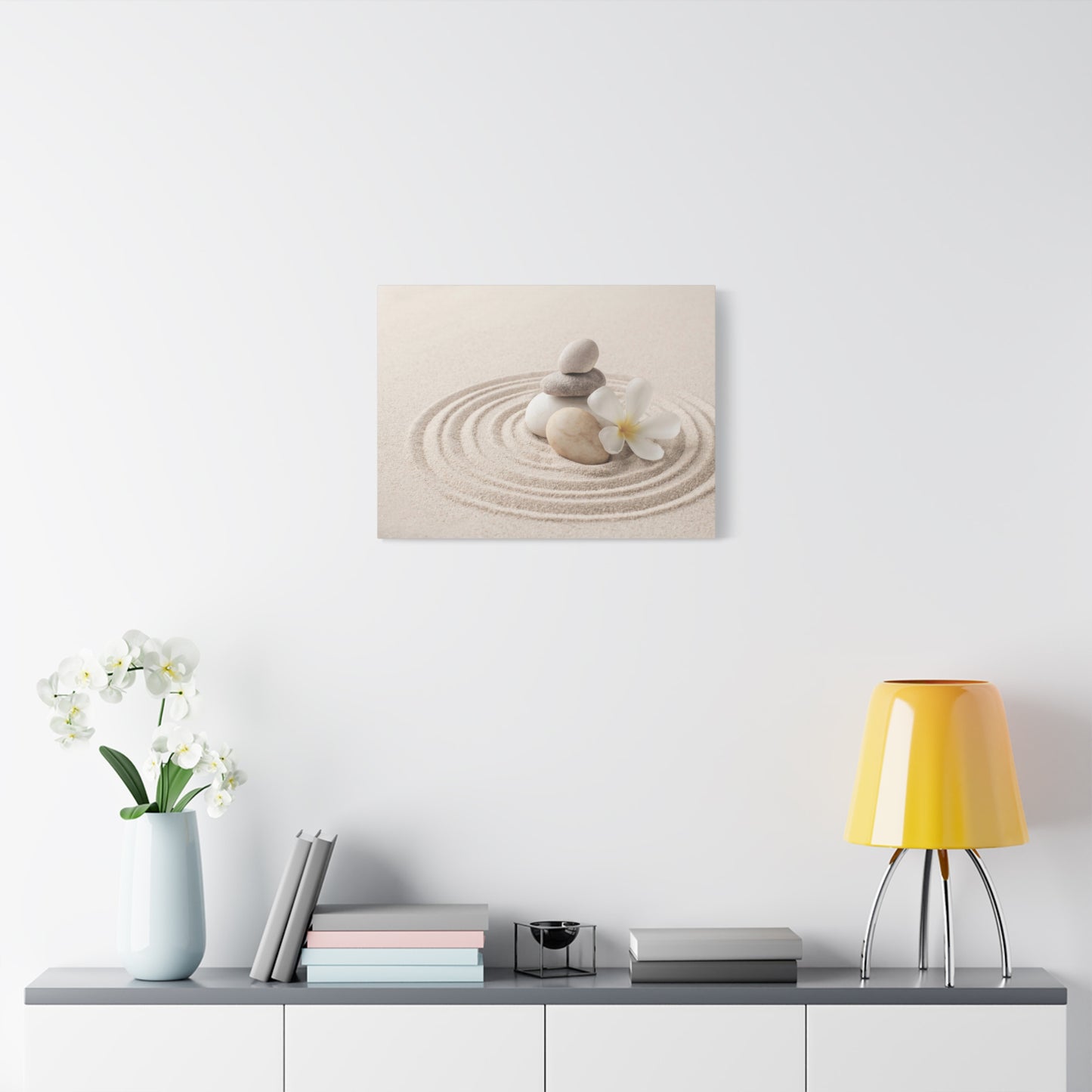 Stacked Zen Stones Forest Floral Nature Photography Canvas Wall Art for Home Decor Ready-to-Hang