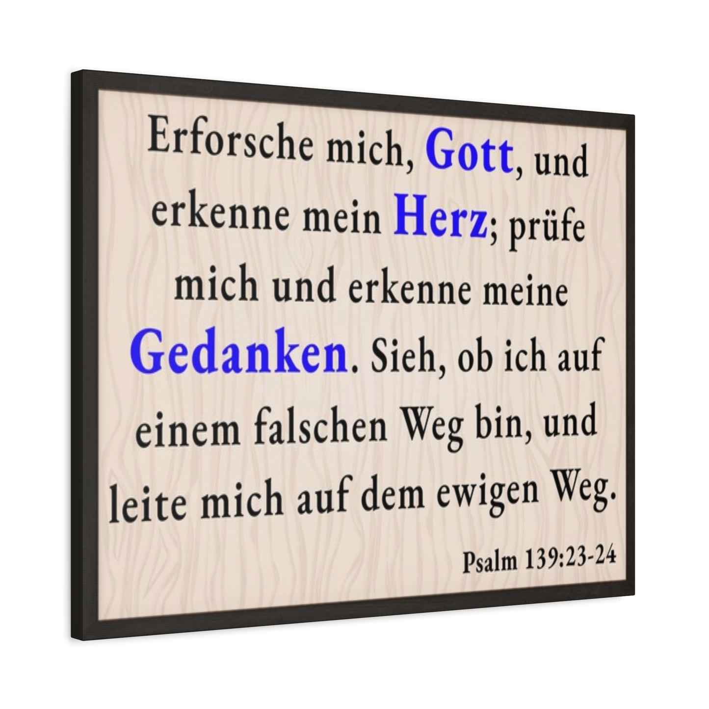 Scripture Walls Psalm 139:23-24 Search Me God German Bible Verse Canvas Christian Wall Art Ready to Hang Unframed