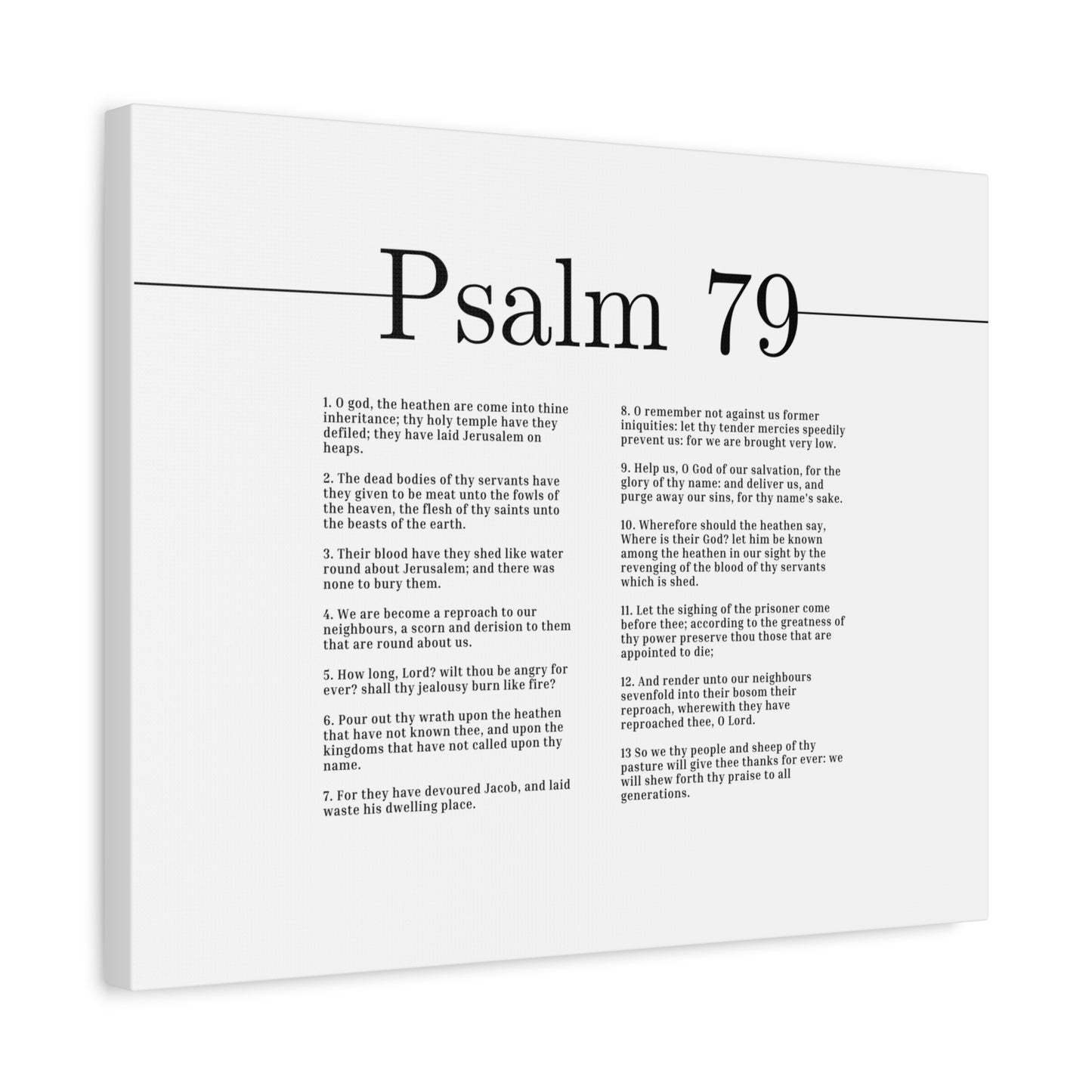 Scripture Canvas Glory Of Thy Name Psalm 79 Christian Wall Art Bible Verse Print Ready to Hang