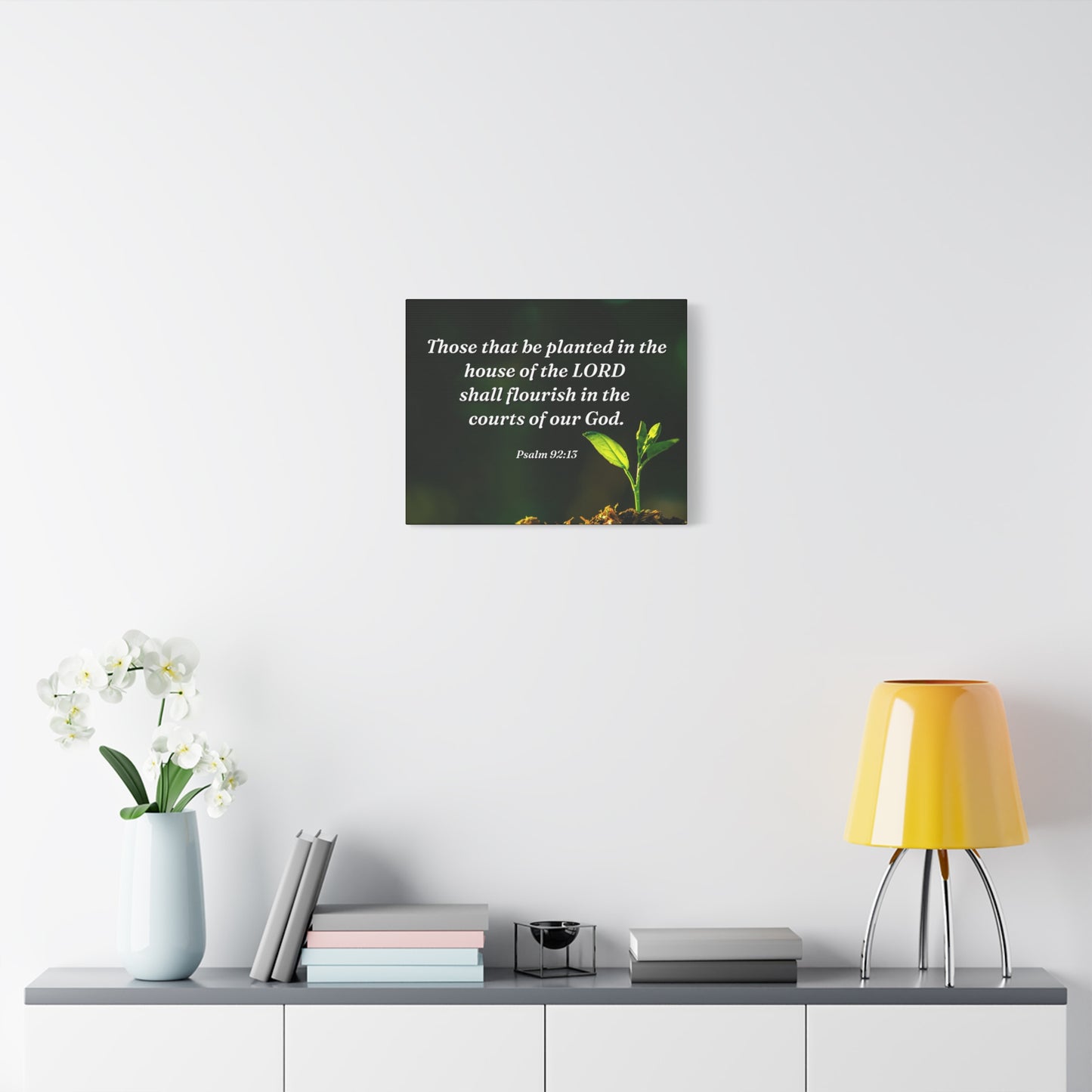 Scripture Walls Shall Flourish Psalm 92:13 Bible Verse Canvas Christian Wall Art Ready to Hang