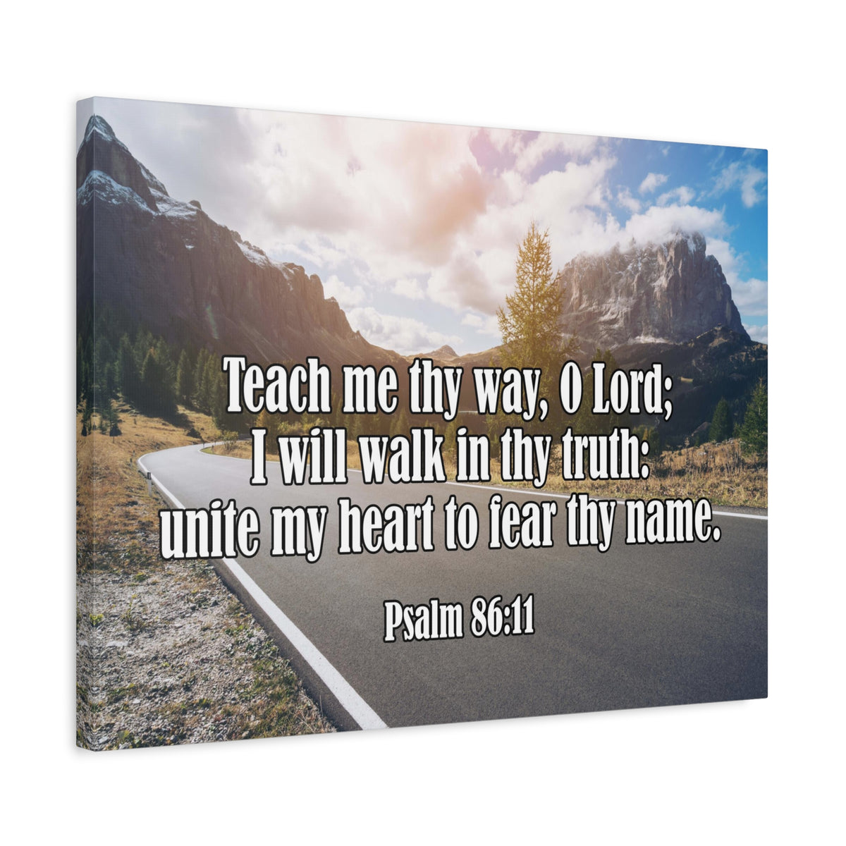 Scripture Canvas Teach Me Thy Way Psalm 86:11 Christian Wall Art Bible Verse Print Ready to Hang