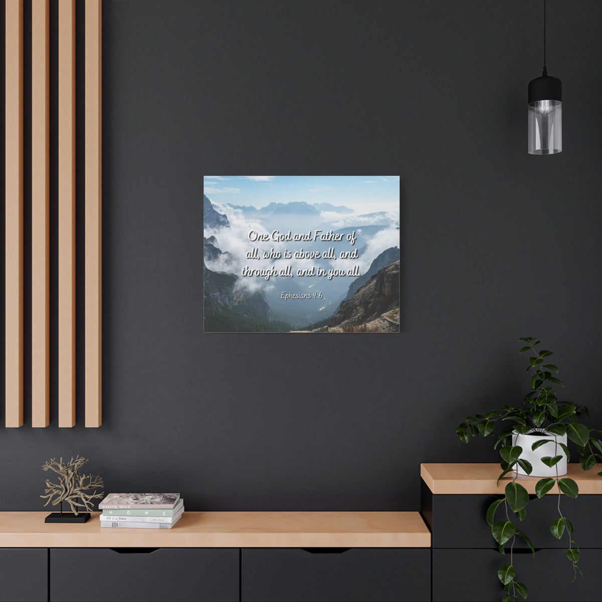 Scripture Canvas Above All Ephesians 4:6 Christian Wall Art Bible Verse Print Ready to Hang
