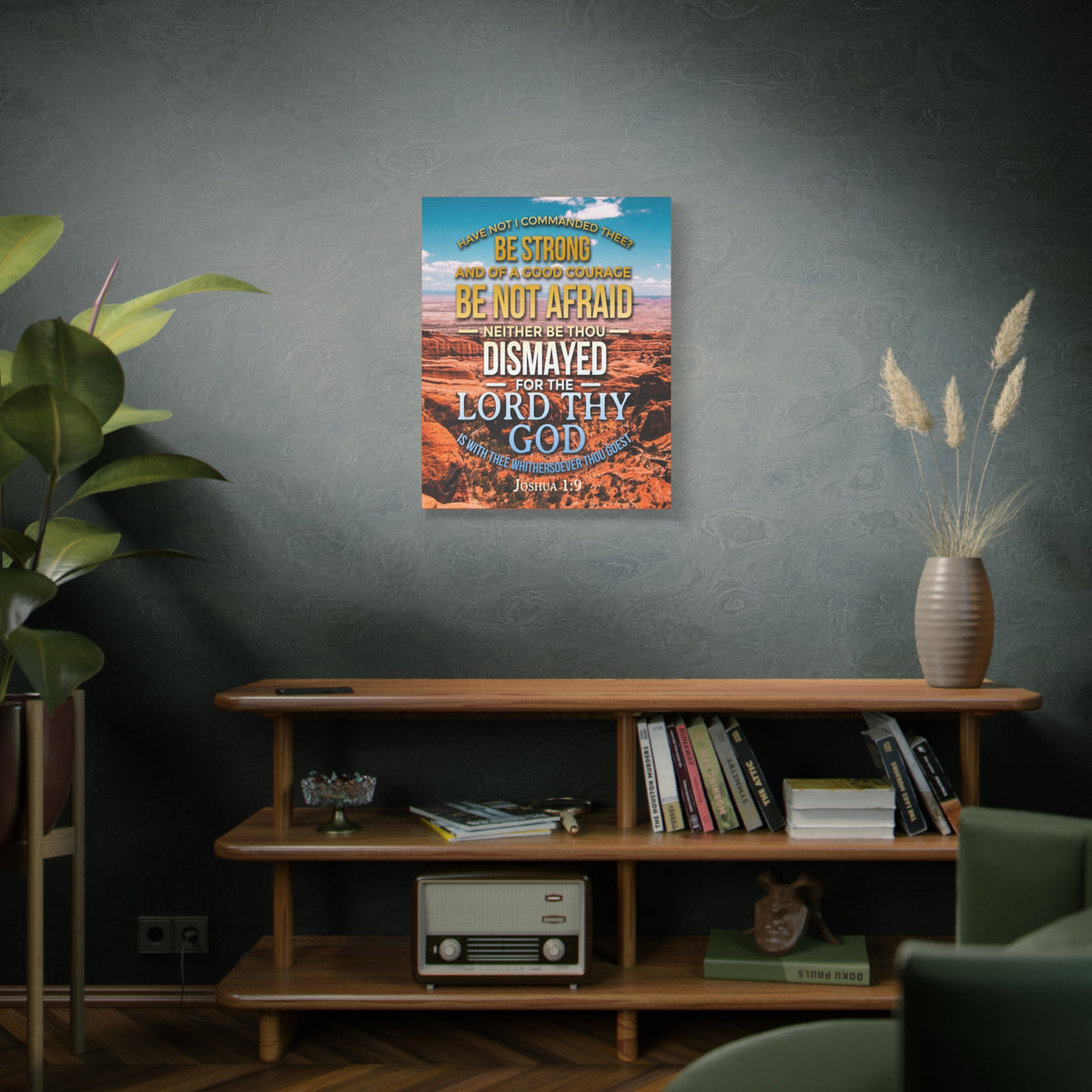 Scripture Canvas Be Not Afraid Joshua 1:9 Christian Wall Art Bible Verse Print Ready to Hang