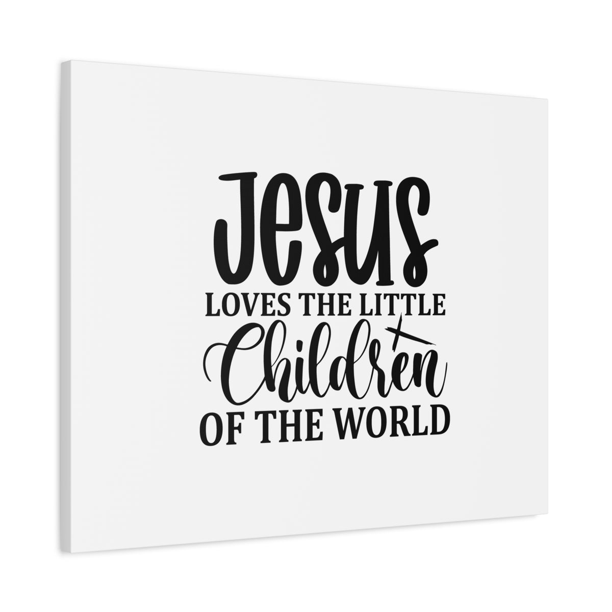 Scripture Canvas Loves The Little Children Christian Wall Art Bible Verse Print Ready to Hang