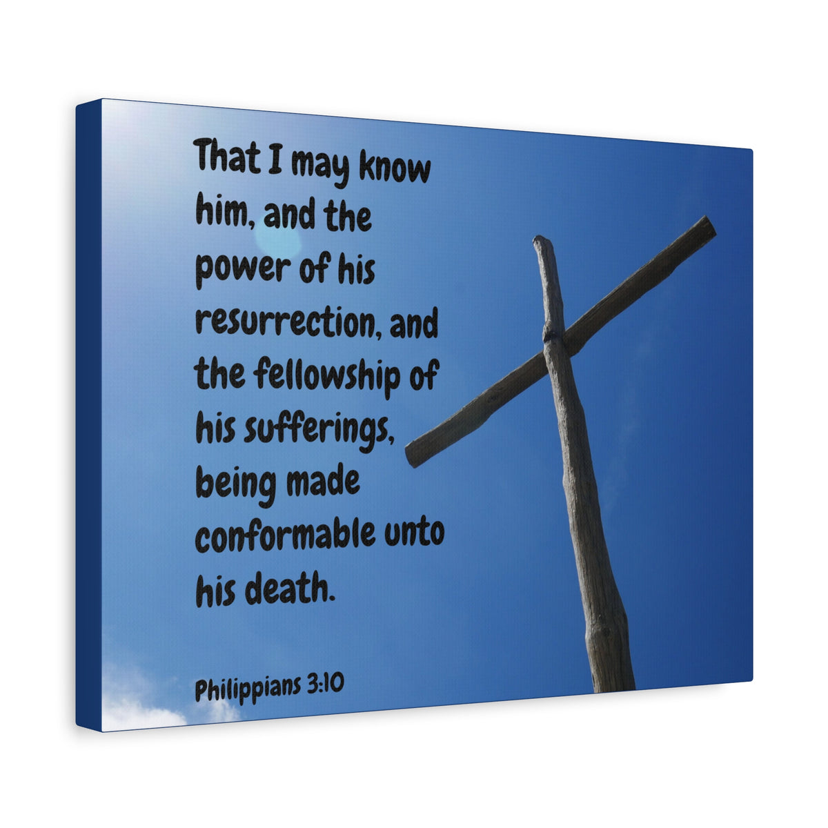 Scripture Canvas Resurrection Philippians 3:10 Christian Wall Art Bible Verse Print Ready to Hang