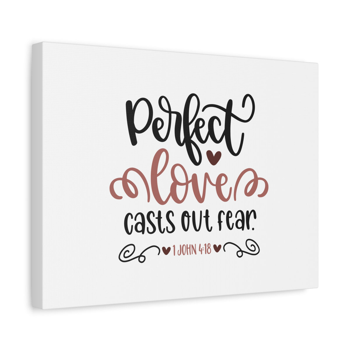 Scripture Canvas Perfect Love 1 John 4:18 Christian Wall Art Bible Verse Print Ready to Hang