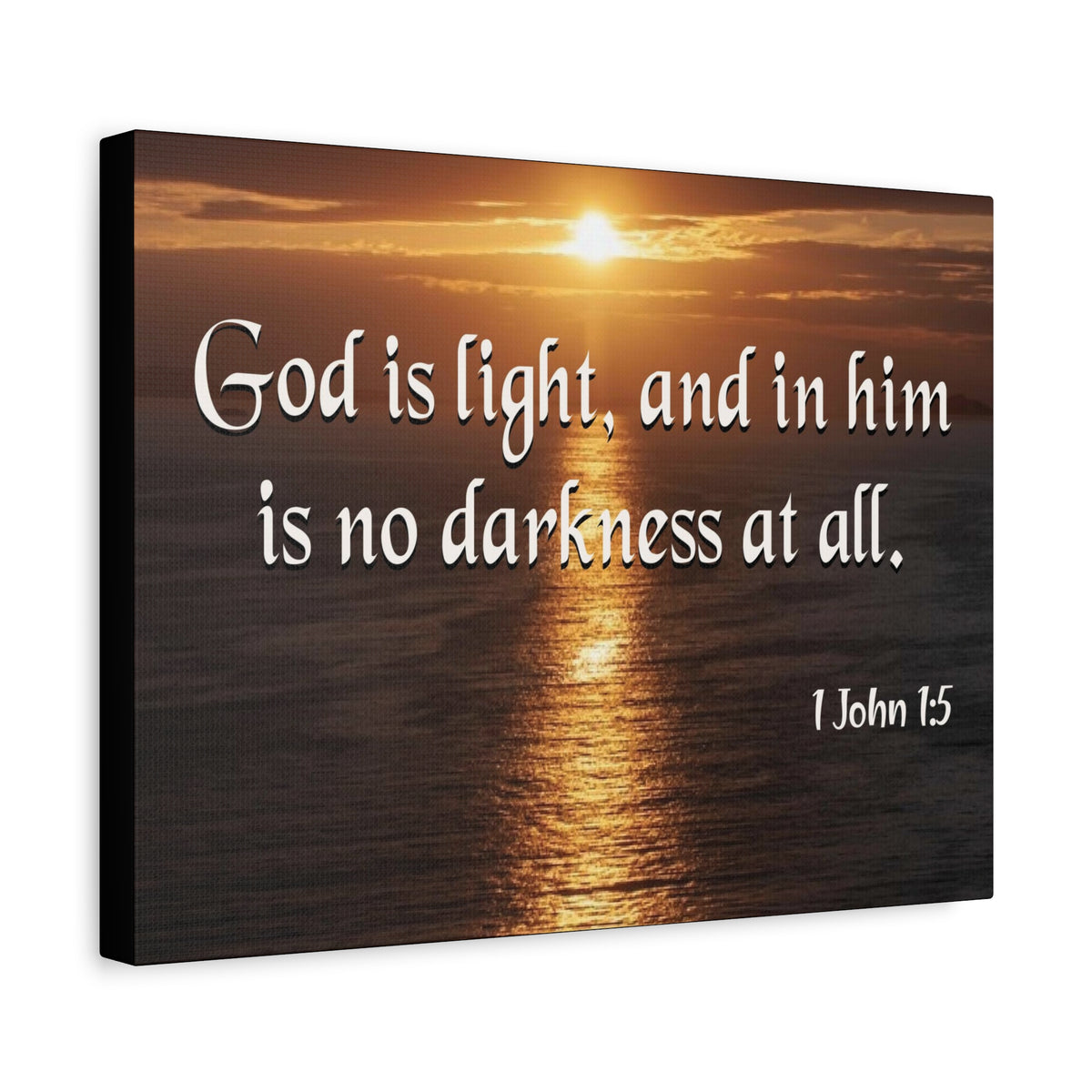 Scripture Canvas God is Light 1 John 1:5 Christian Wall Art Bible Verse Print Ready to Hang