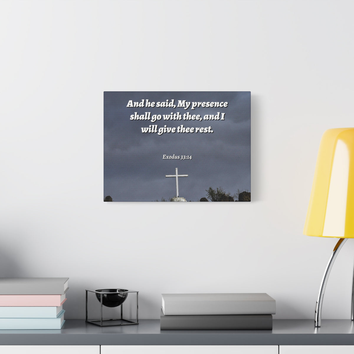 Scripture Canvas My Presence Exodus 33:14 Christian Wall Art Bible Verse Print Ready to Hang