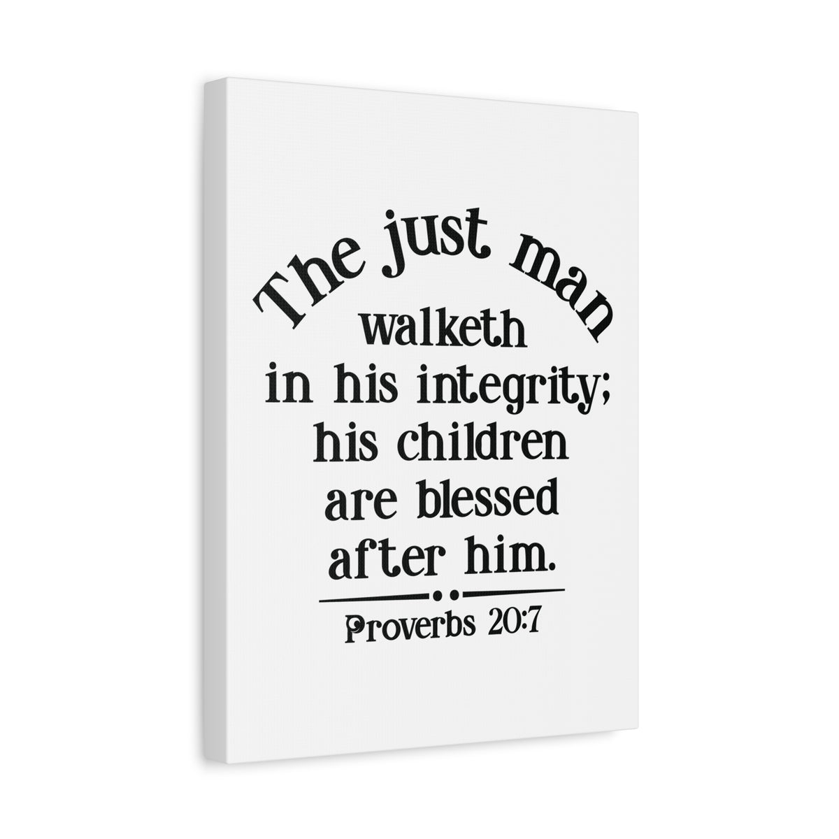 Scripture Canvas Children Are Blessed Proverbs 20:7 Christian Wall Art Bible Verse Print Ready to Hang