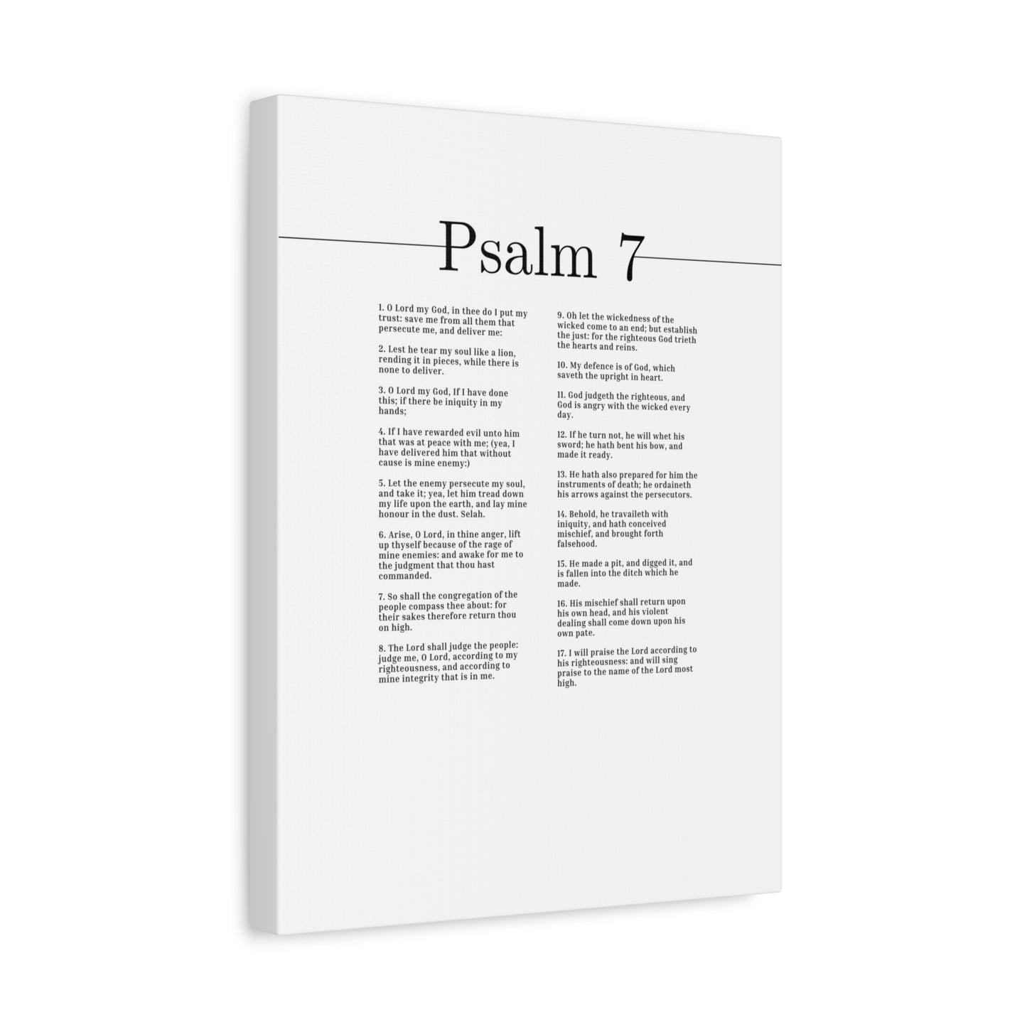 Scripture Canvas I Will Praise The Lord Psalm 7 Christian Wall Art Bible Verse Print Ready to Hang