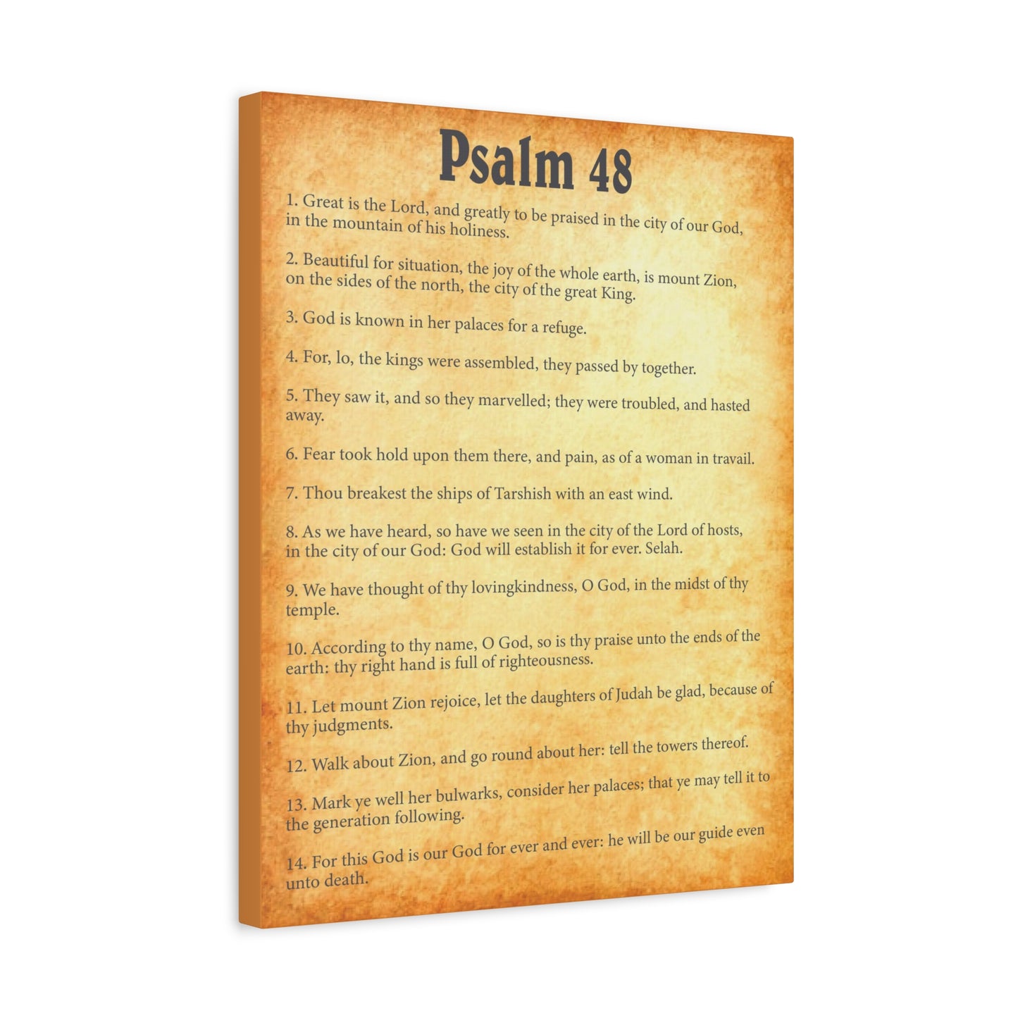 Scripture Walls Psalm 48 Gold Bible Chapter Canvas Christian Wall Art Ready to Hang