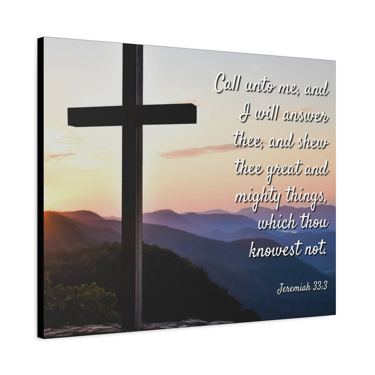 Scripture Canvas Mighty Things Jeremiah 33:3 Christian Wall Art Bible Verse Print Ready to Hang