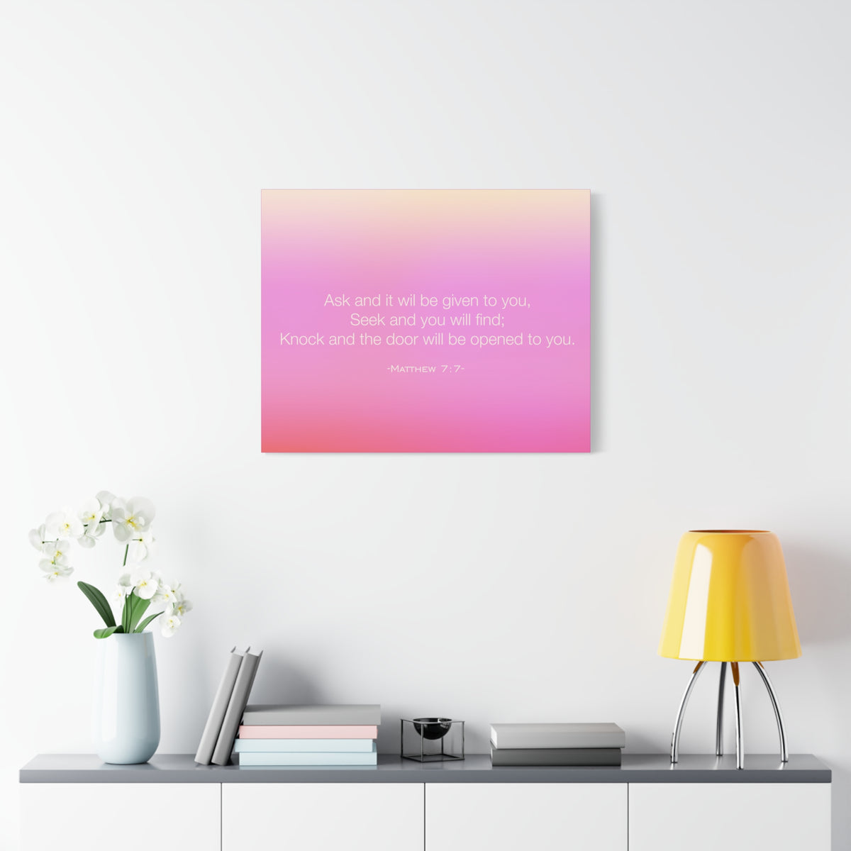 Scripture Canvas Seek And You Will Find Matthew 7:7 Christian Wall Art Bible Verse Print Ready to Hang