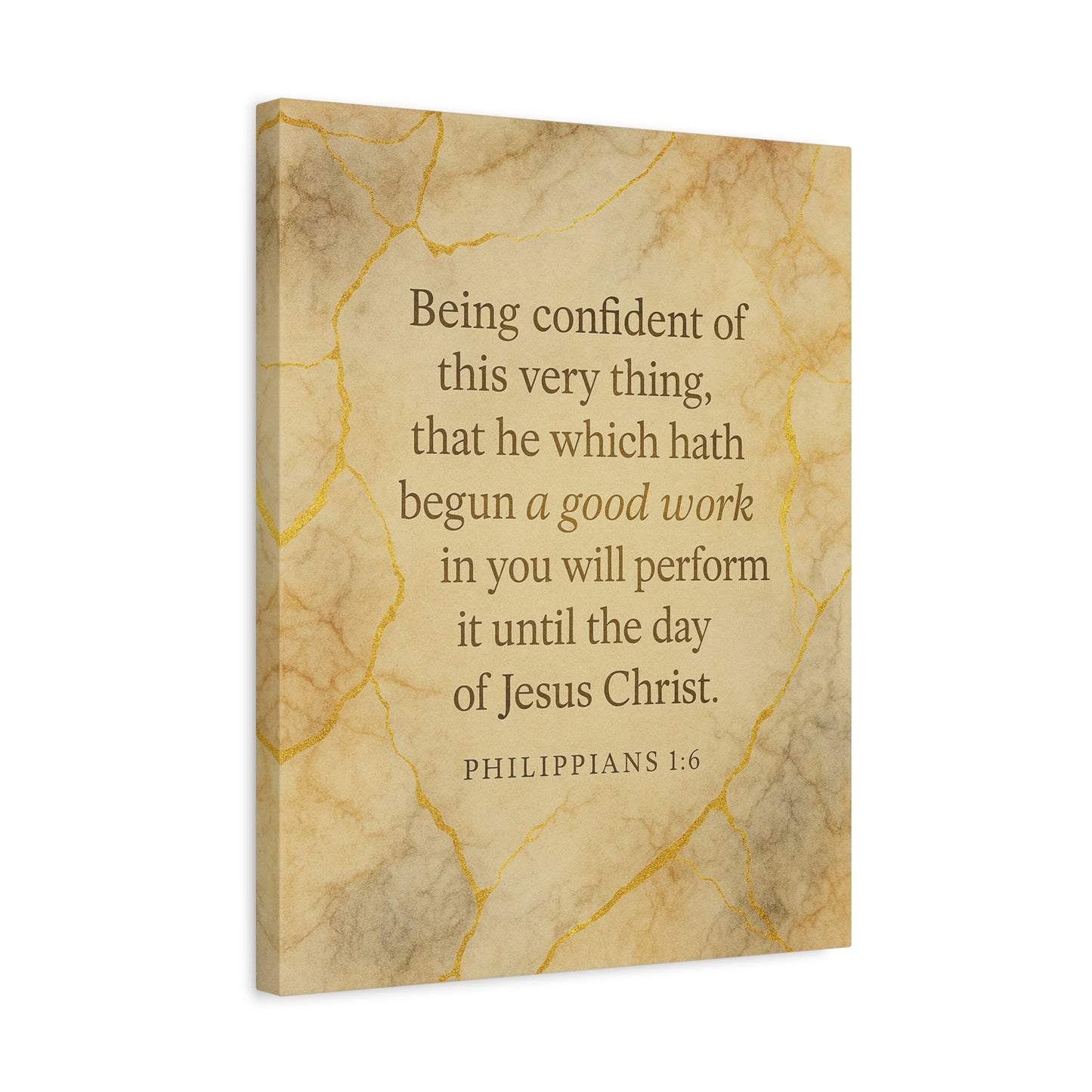 Bible Verse Canvas Philippians 1:6 Christian Home Décor Wall Art Scripture Ready to Hang Faith Print