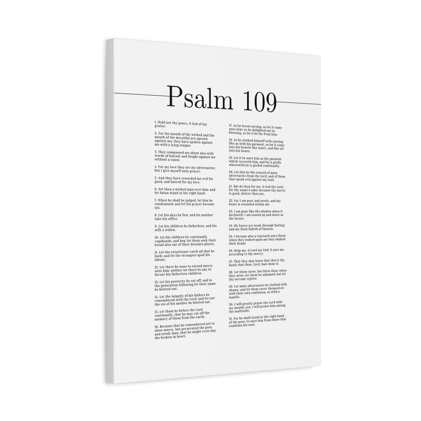 Scripture Canvas O God Of My Praise Psalm 109 Christian Wall Art Bible Verse Print Ready to Hang