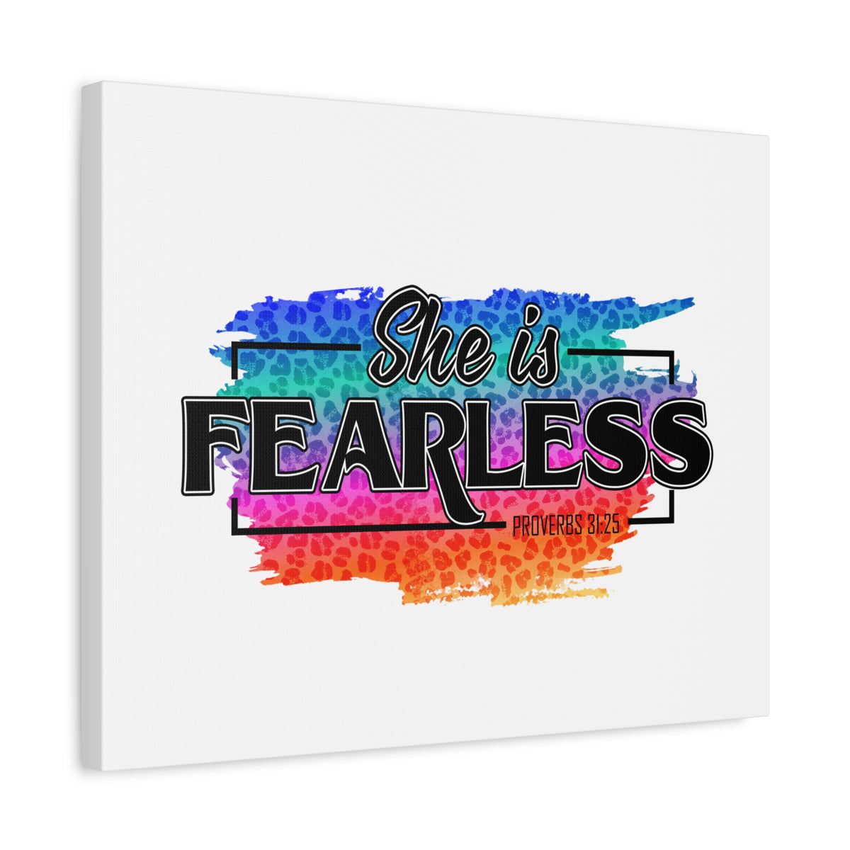 Scripture Canvas She Is Fearless Proverbs 31:25 Christian Wall Art Bible Verse Print Ready to Hang