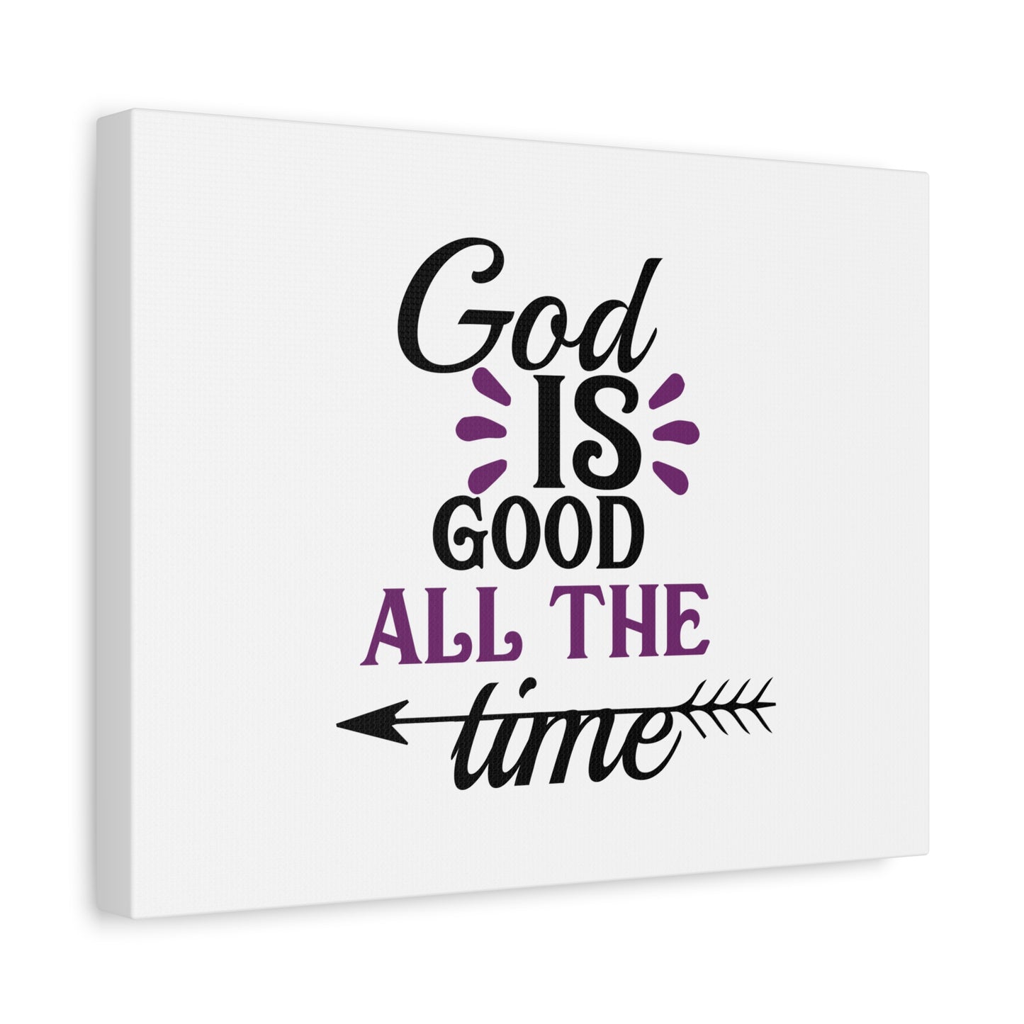 Scripture Canvas God Is Good All The Time Psalm 100:5 Christian Wall Art Bible Verse Print Ready to Hang