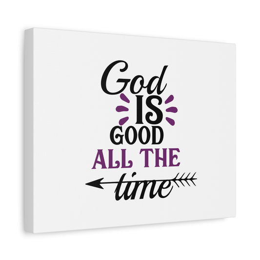 Scripture Canvas God Is Good All The Time Psalm 100:5 Christian Wall Art Bible Verse Print Ready to Hang