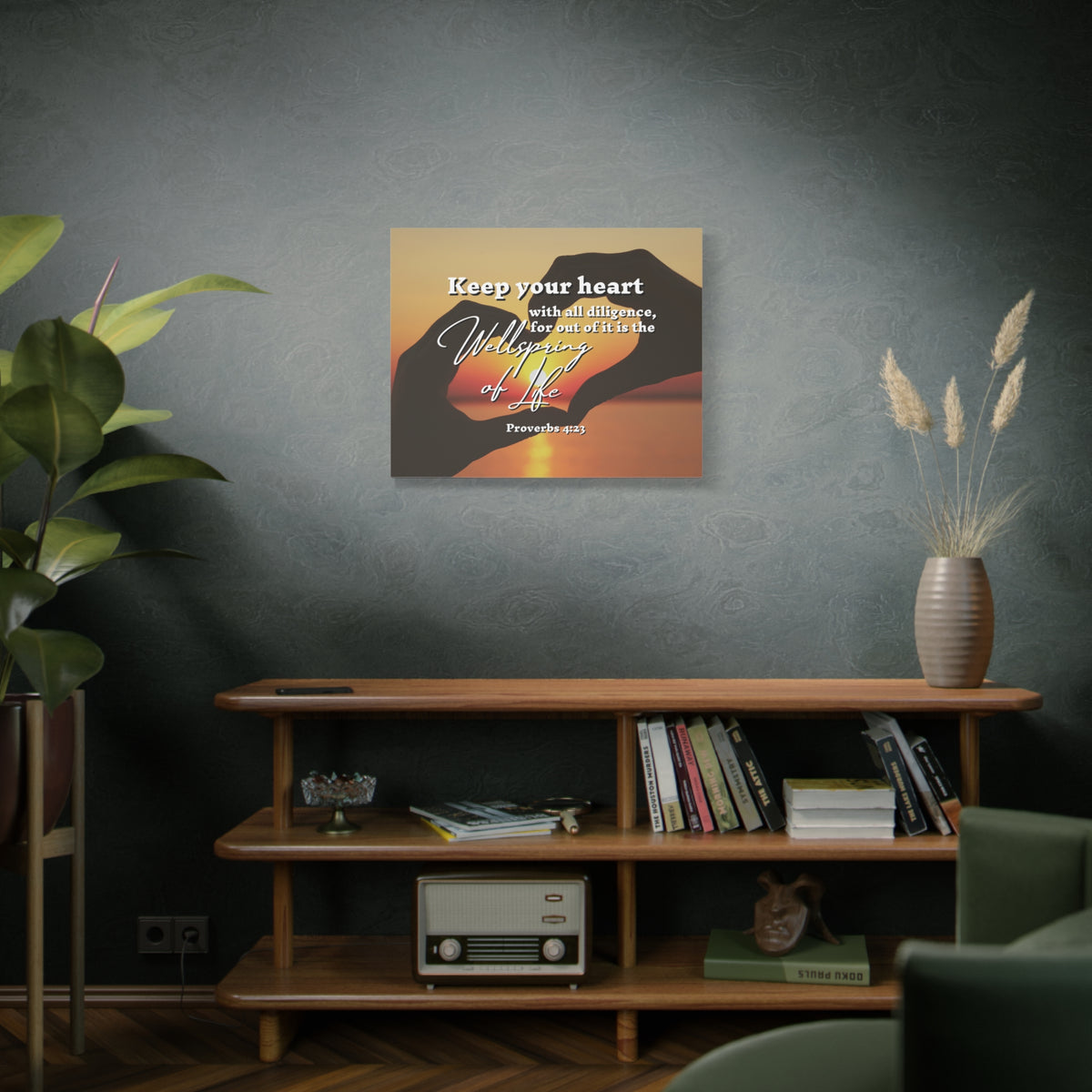 Scripture Canvas Issues Of Life Proverbs 4:23 Christian Wall Art Bible Verse Print Ready to Hang
