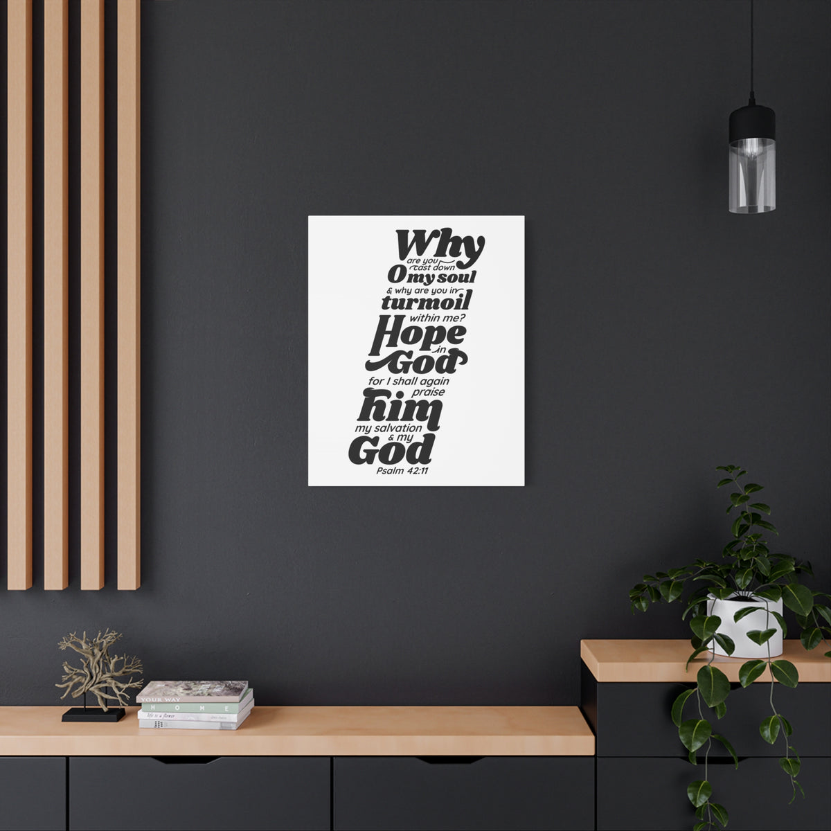Scripture Walls Why Are You Cast Down Psalm 42:11 Bible Verse Canvas Christian Wall Art Ready to Hang