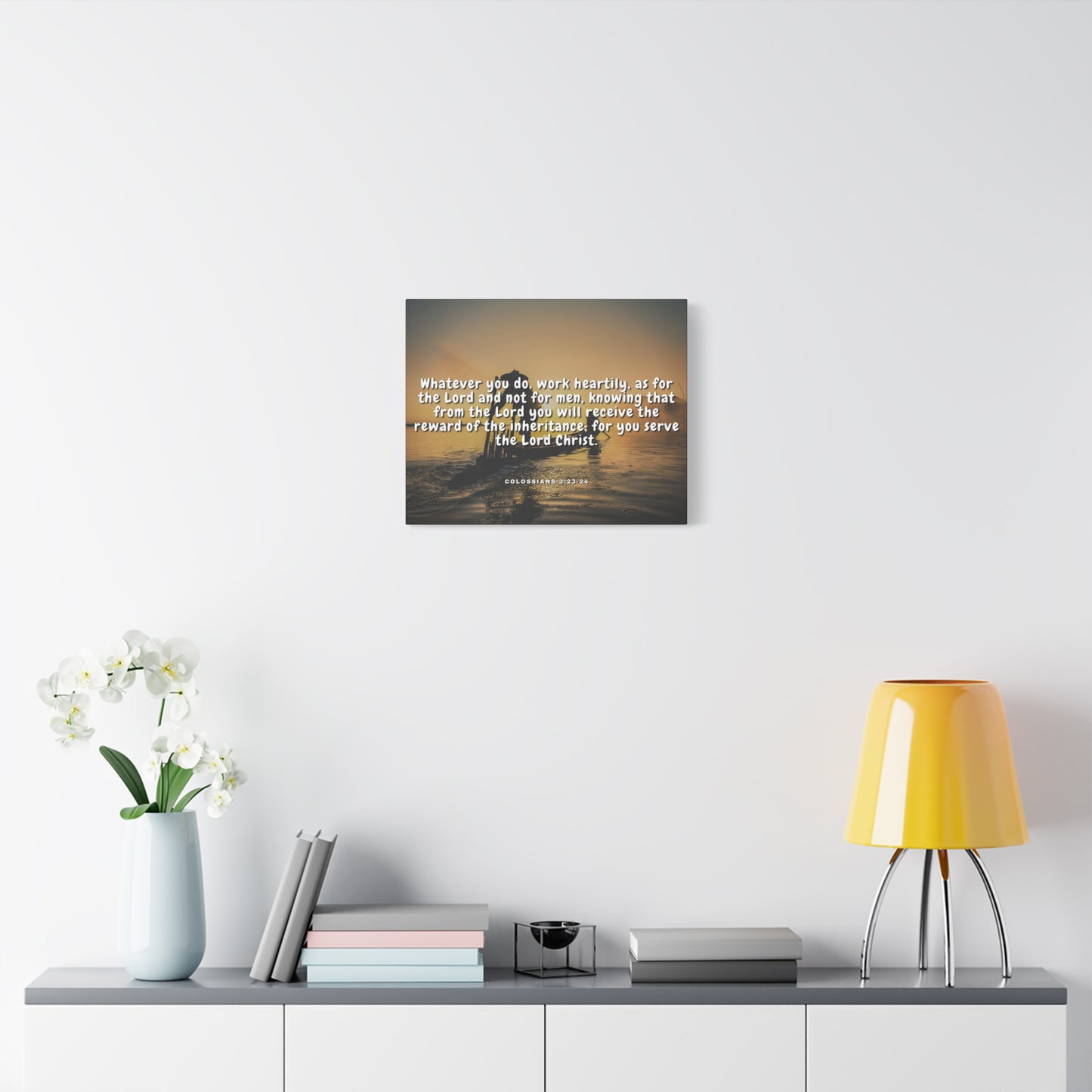 Scripture Canvas Working For God Colossians 3:23-24 Christian Wall Art Bible Verse Print Ready to Hang