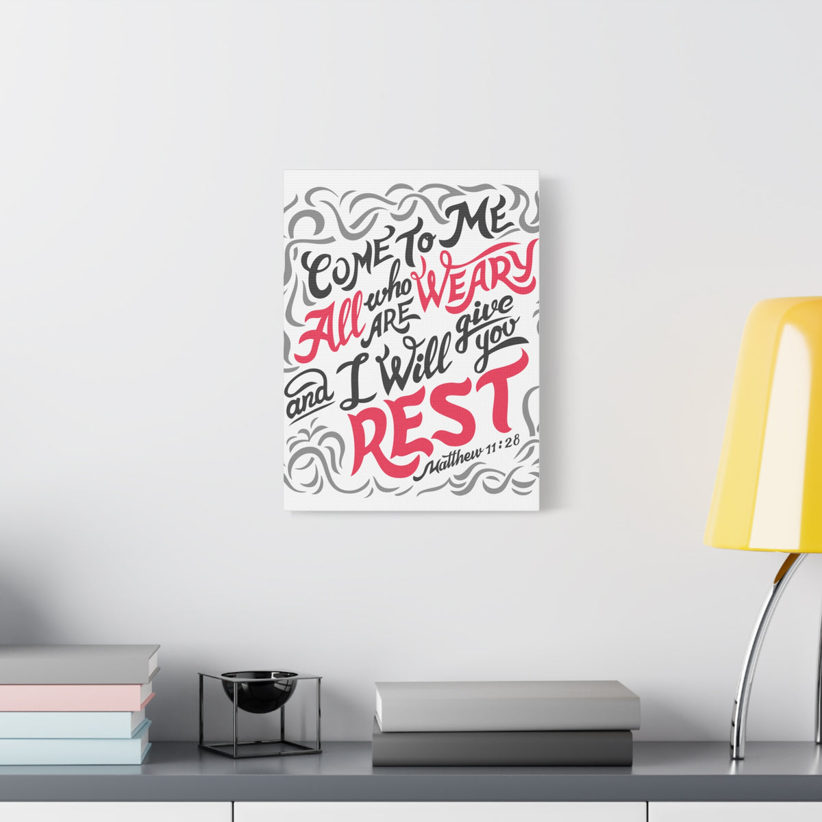 Scripture Canvas Come To Me All Matthew 11:28 Christian Wall Art Bible Verse Print Ready To Hang