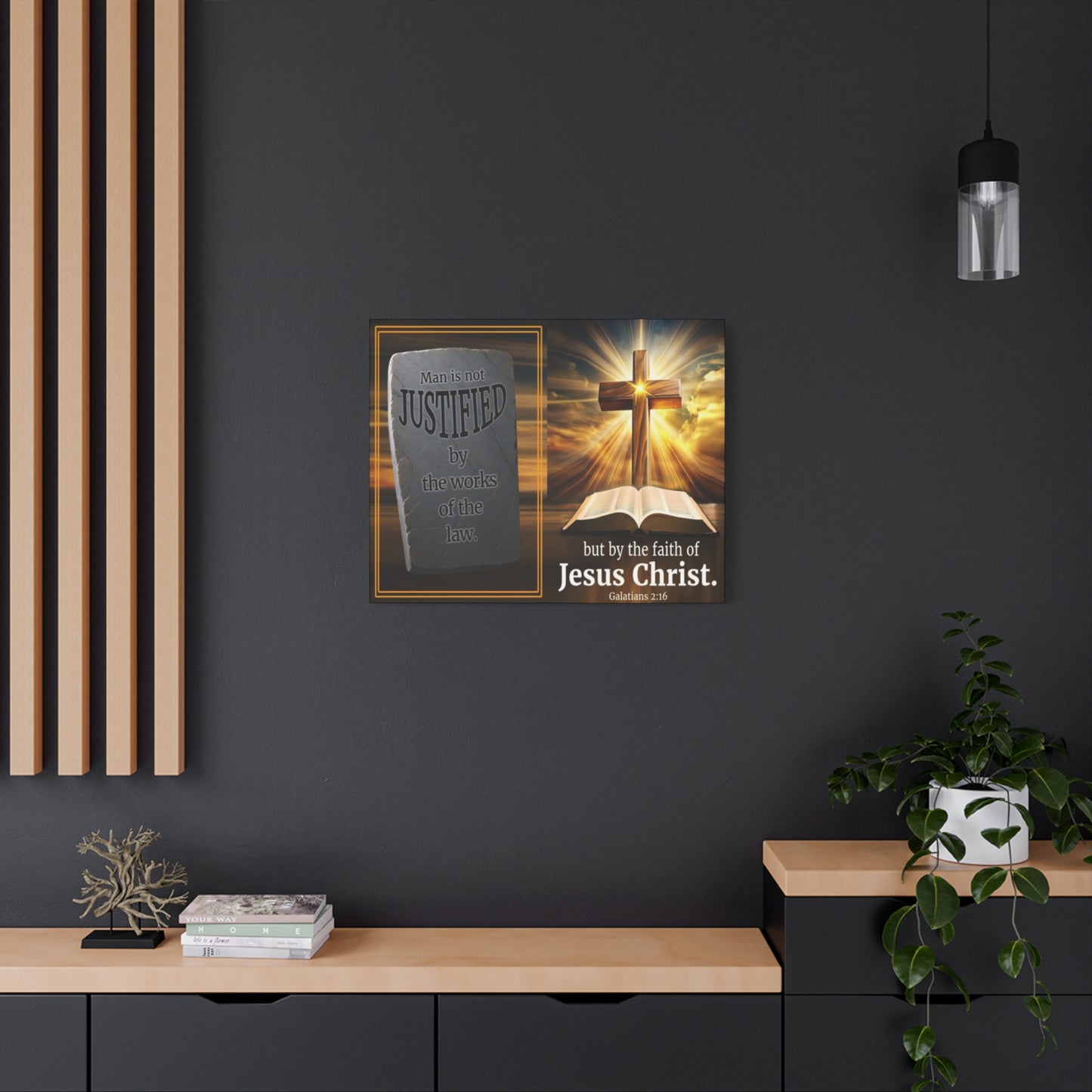 Scripture Walls Galatians 2:16 Faith & Law Bible Verse Canvas Christian Wall Art Ready to Hang Unframed