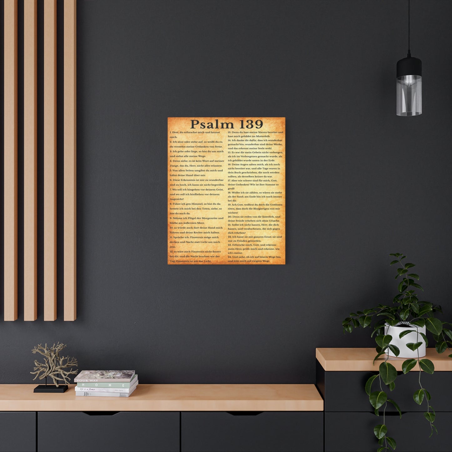 Scripture Walls Psalm 139 German Gold Bible Verse Canvas Christian Wall Art Ready to Hang Unframed