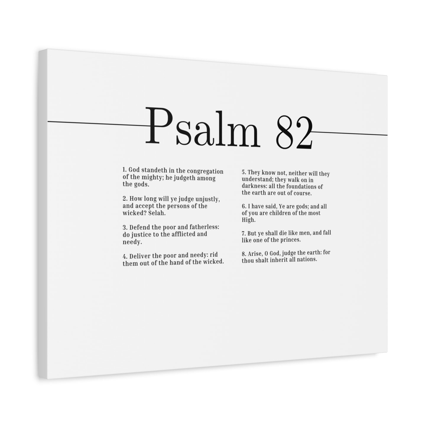 Scripture Canvas Arise, O God Psalm 82 Christian Wall Art Bible Verse Print Ready to Hang