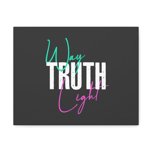 Way, Truth, Light Psalm 119:105 Dark Gray Bible Canvas Christian Wall Art Ready to Hang