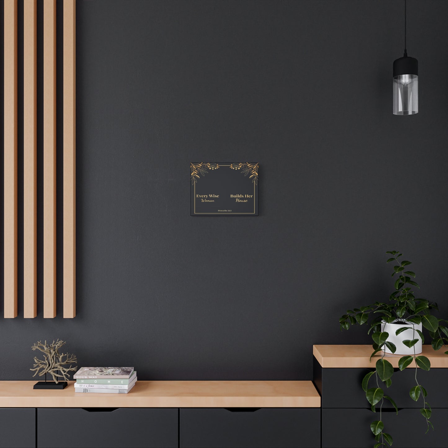 Scripture Walls Proverbs 14:1 Inspirational Wall Art Canvas Bible Verse Canvas Christian Wall Art Ready to Hang Unframed