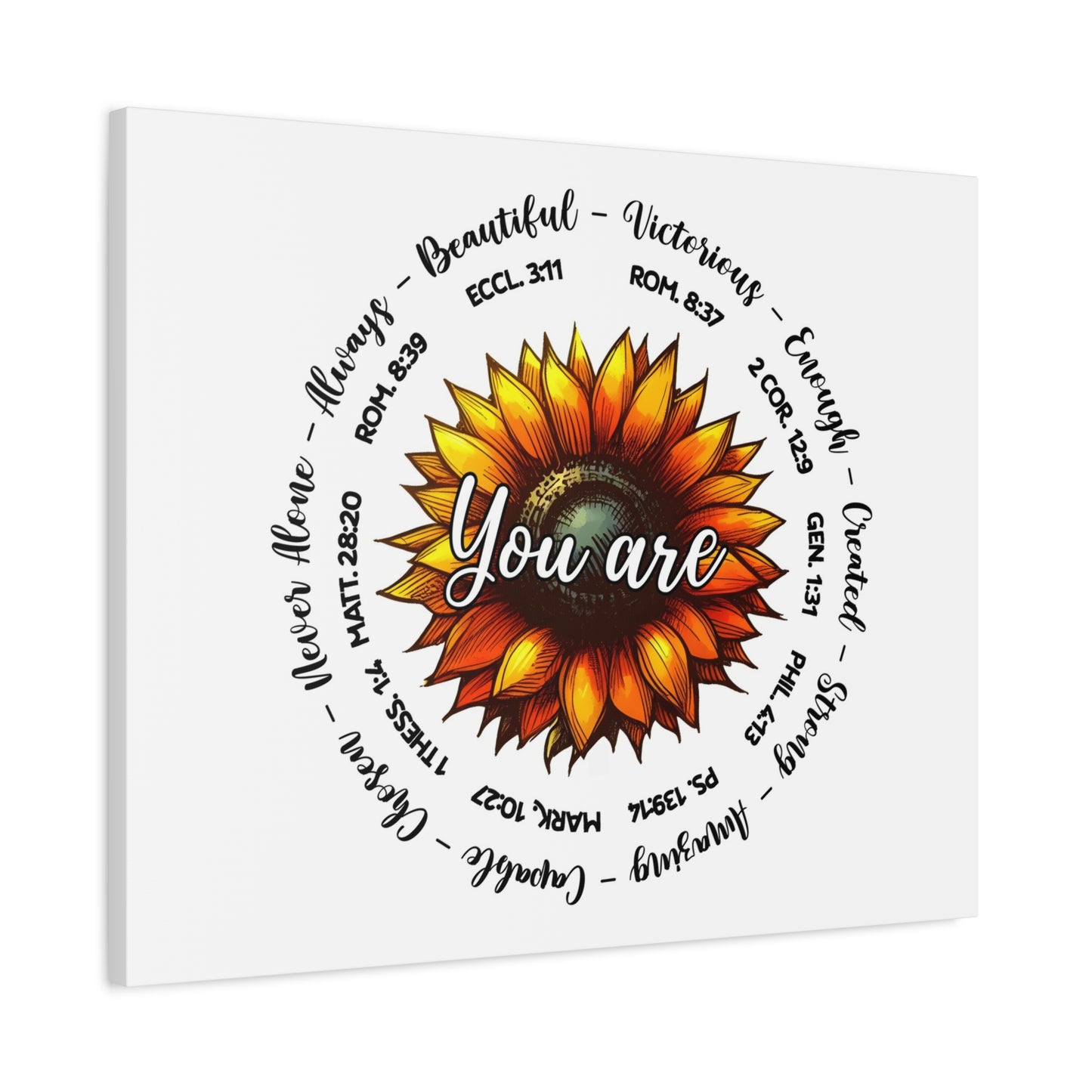 Scripture Walls God Says You Are Sunflower Bible Verse Canvas Christian Wall Art Ready to Hang Unframed