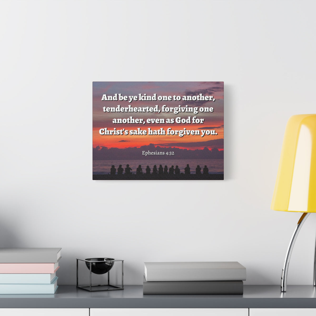 Scripture Canvas Forgiven You Ephesians 4:32 Christian Wall Art Bible Verse Print Ready to Hang