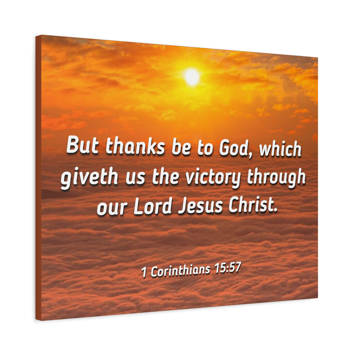 Scripture Canvas The Victory 1 Corinthians 15:57 Christian Wall Art Bible Verse Print Ready to Hang