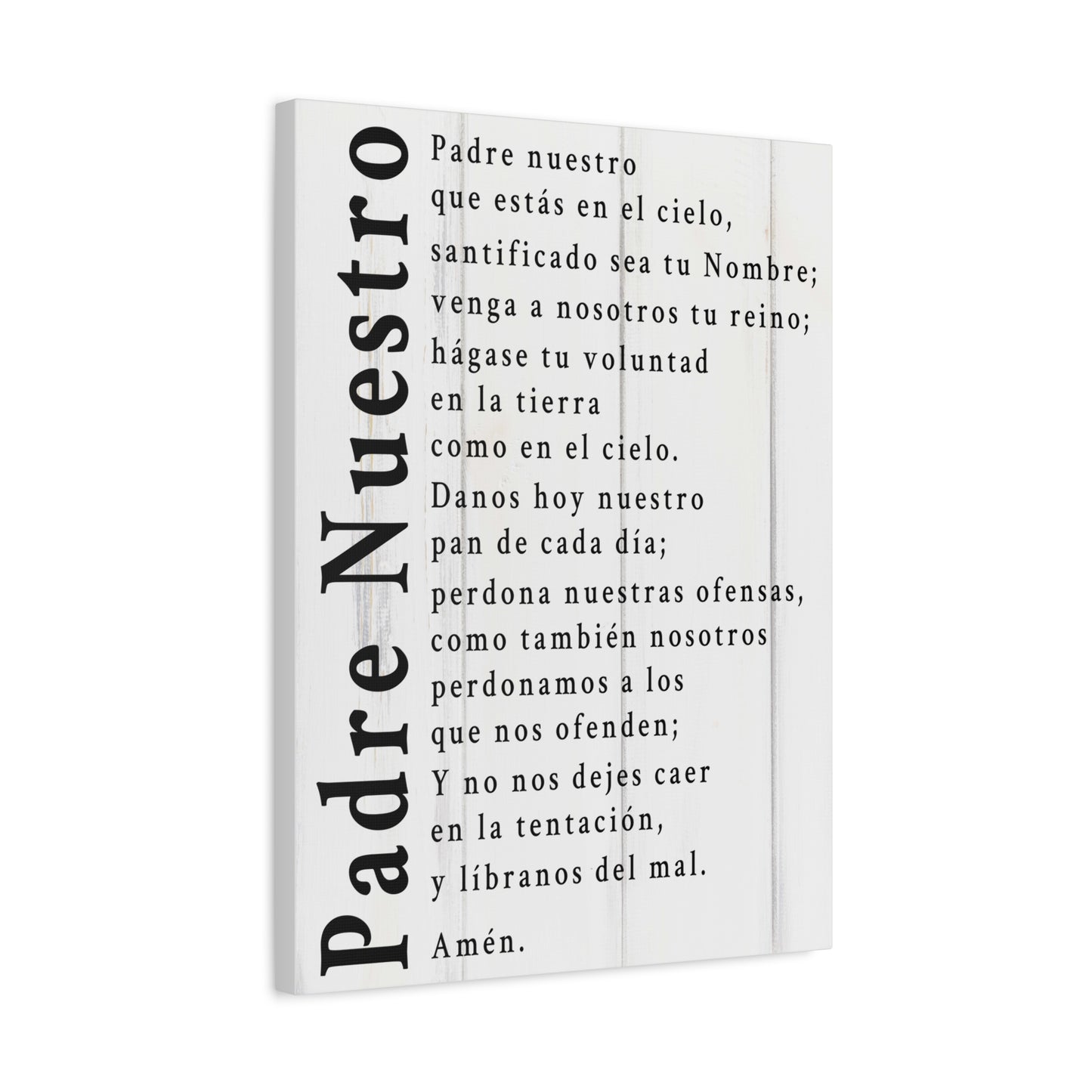 Scripture Walls Padre Nuestro Lord's Prayer Spanish White Canvas Christian Wall Art Ready to Hang UnframedCanvas Gallery Wraps