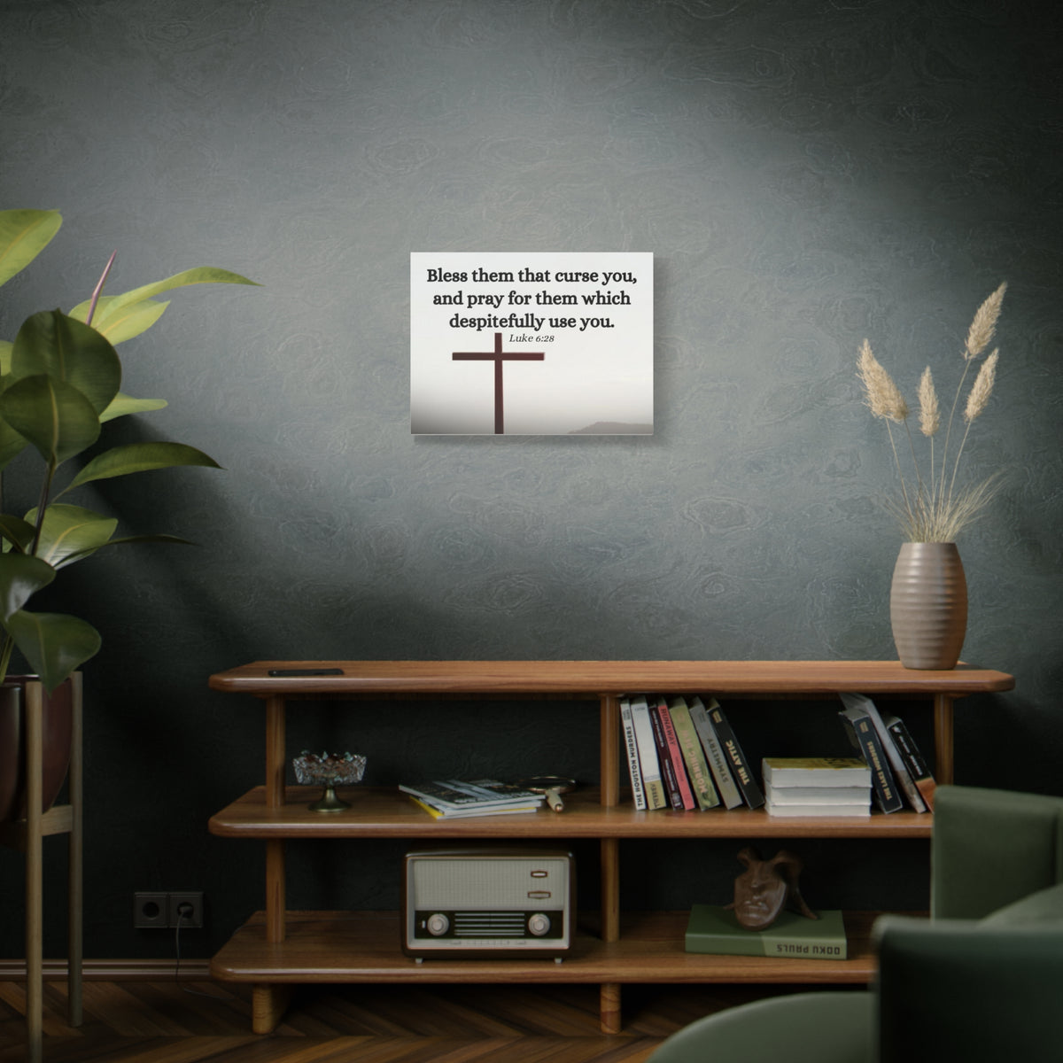 Scripture Canvas Pray For Them Luke 6:28 Christian Wall Art Bible Verse Print Ready to Hang