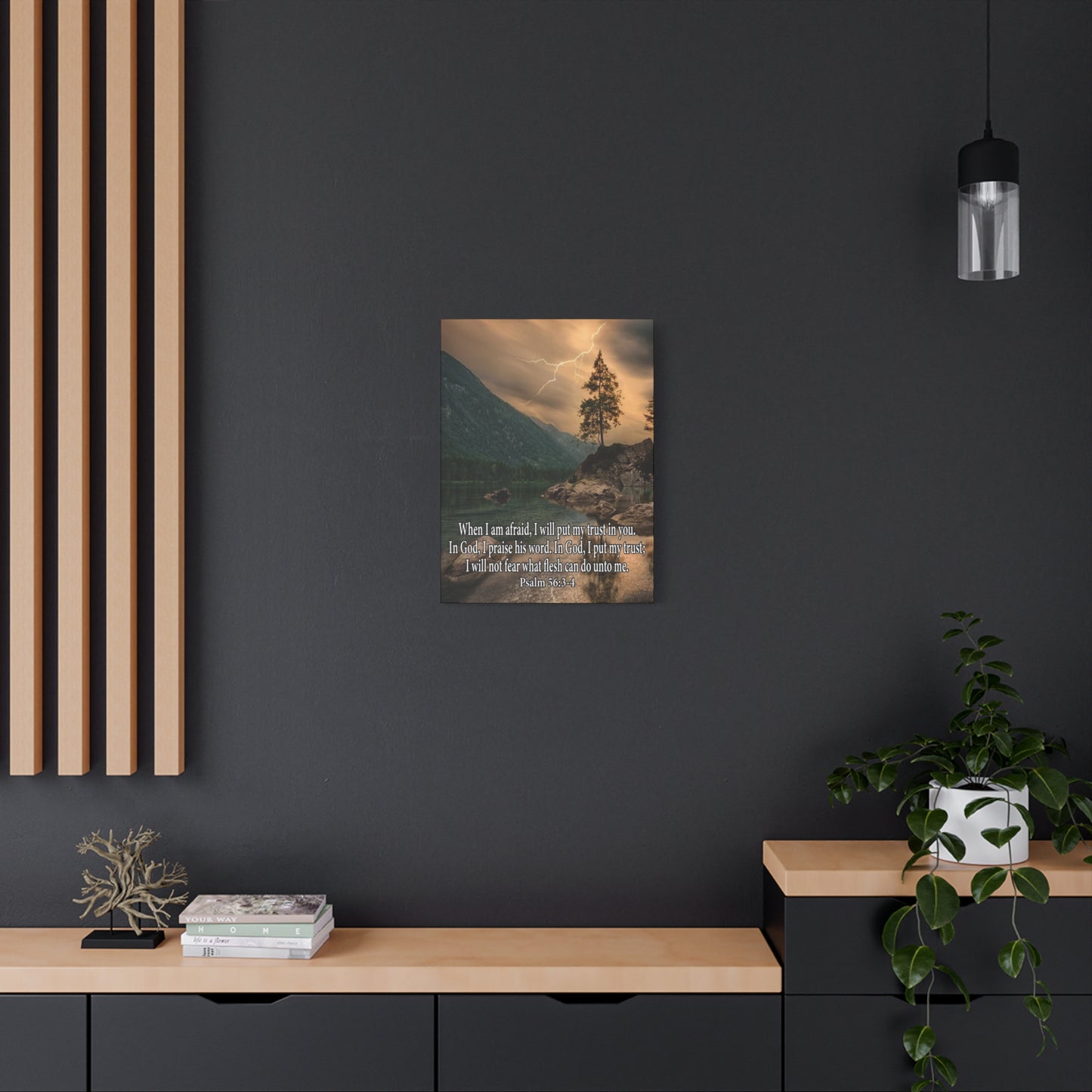 Scripture Canvas I Put My Trust in You Psalm 56:3-4 Christian Wall Art Bible Verse Print Ready to Hang
