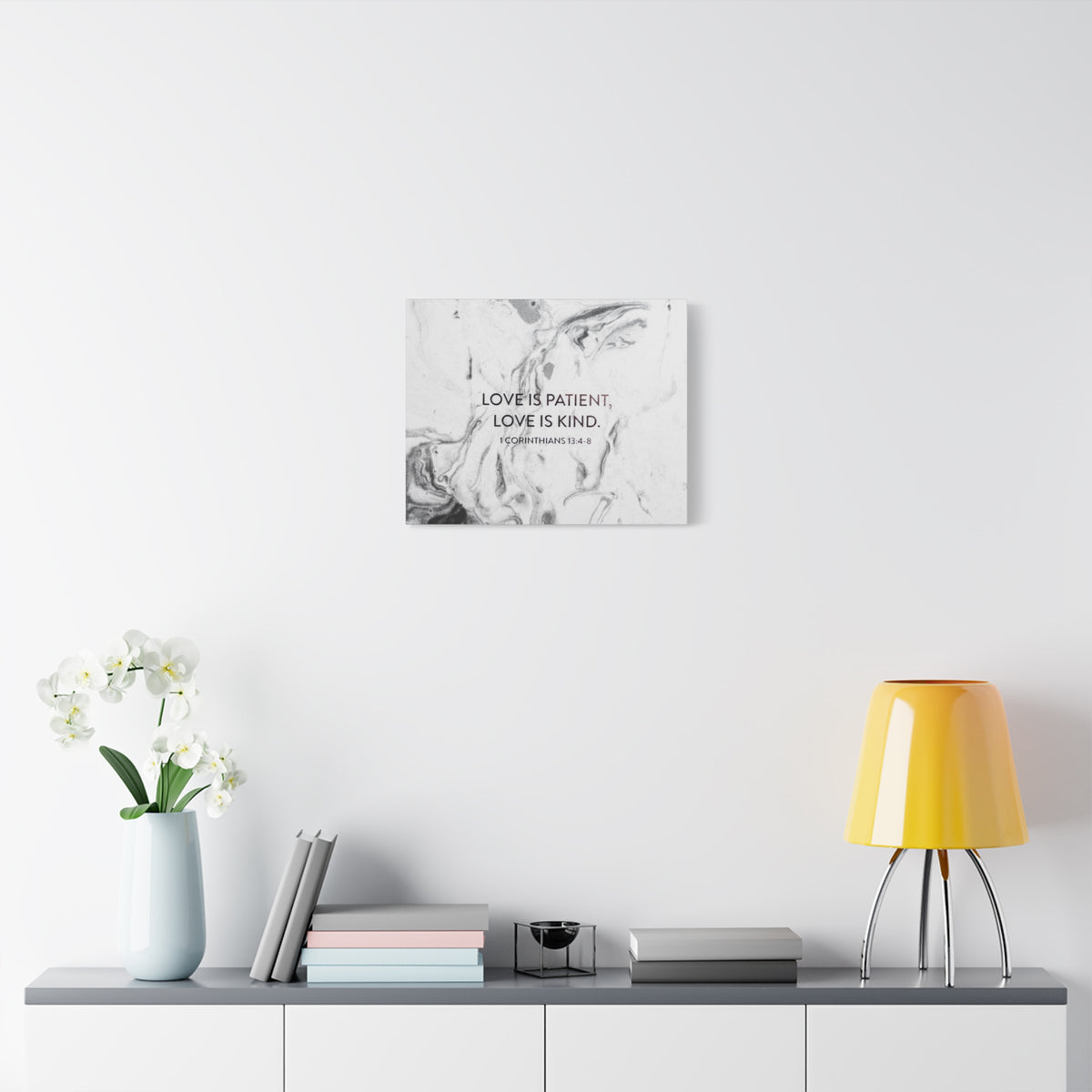 Scripture Canvas Love Is Patient 1 Corinthians 13:4-8 Christian Wall Art Bible Verse Print Ready to Hang